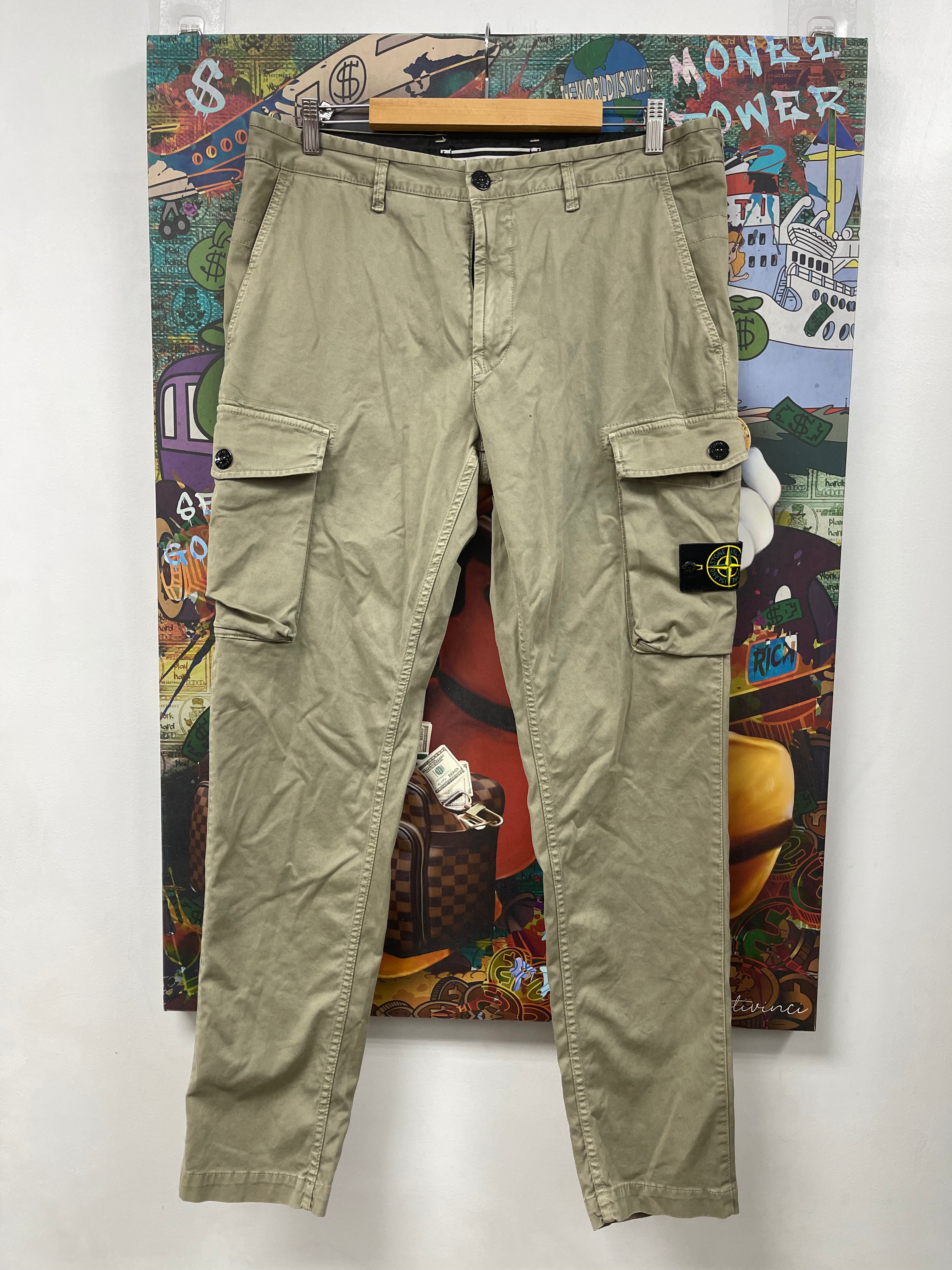 Stone Island Light Olive Cargo Pants