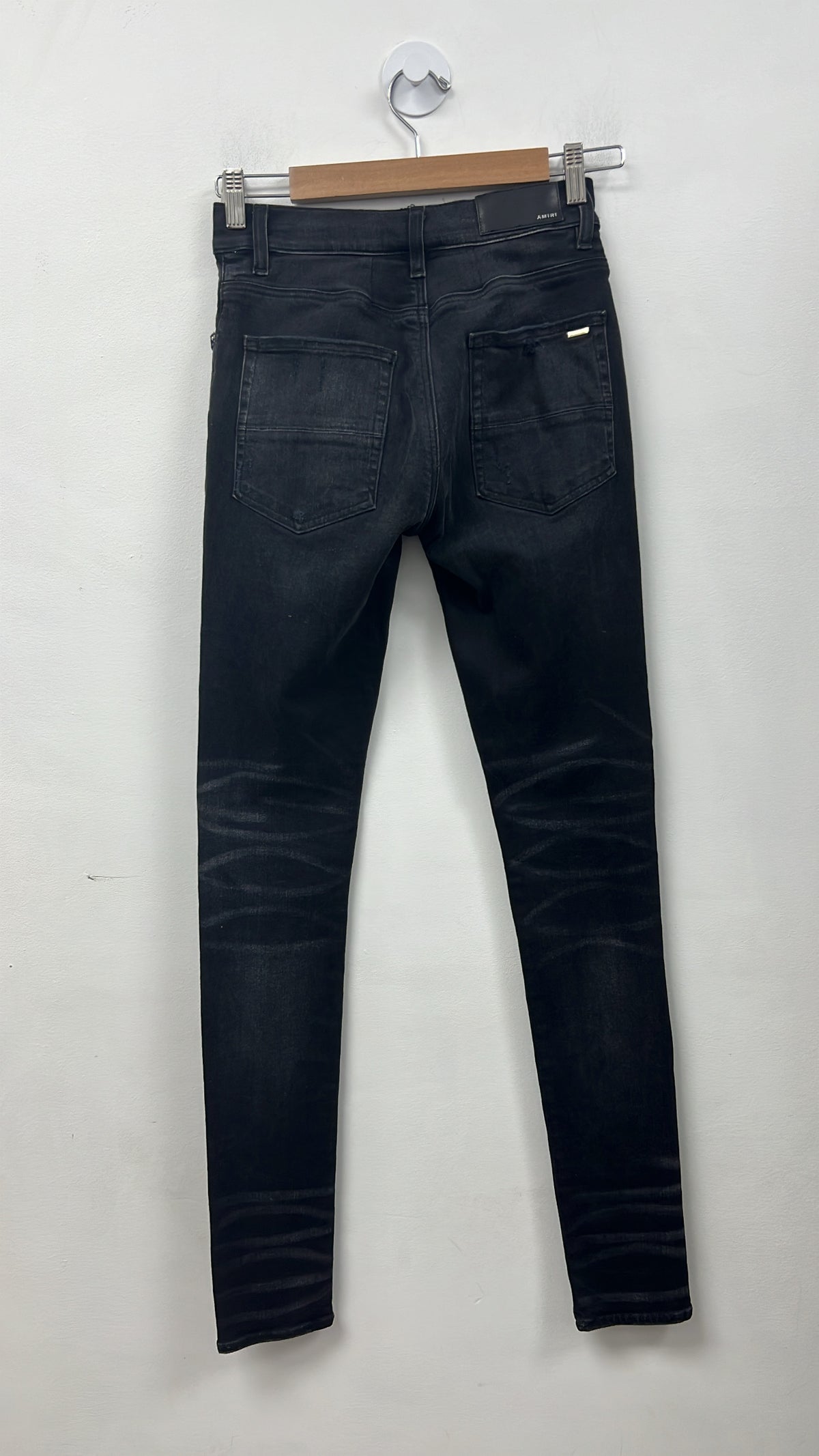 Amiri Black Mx1 Blue Crackle Patch Jeans