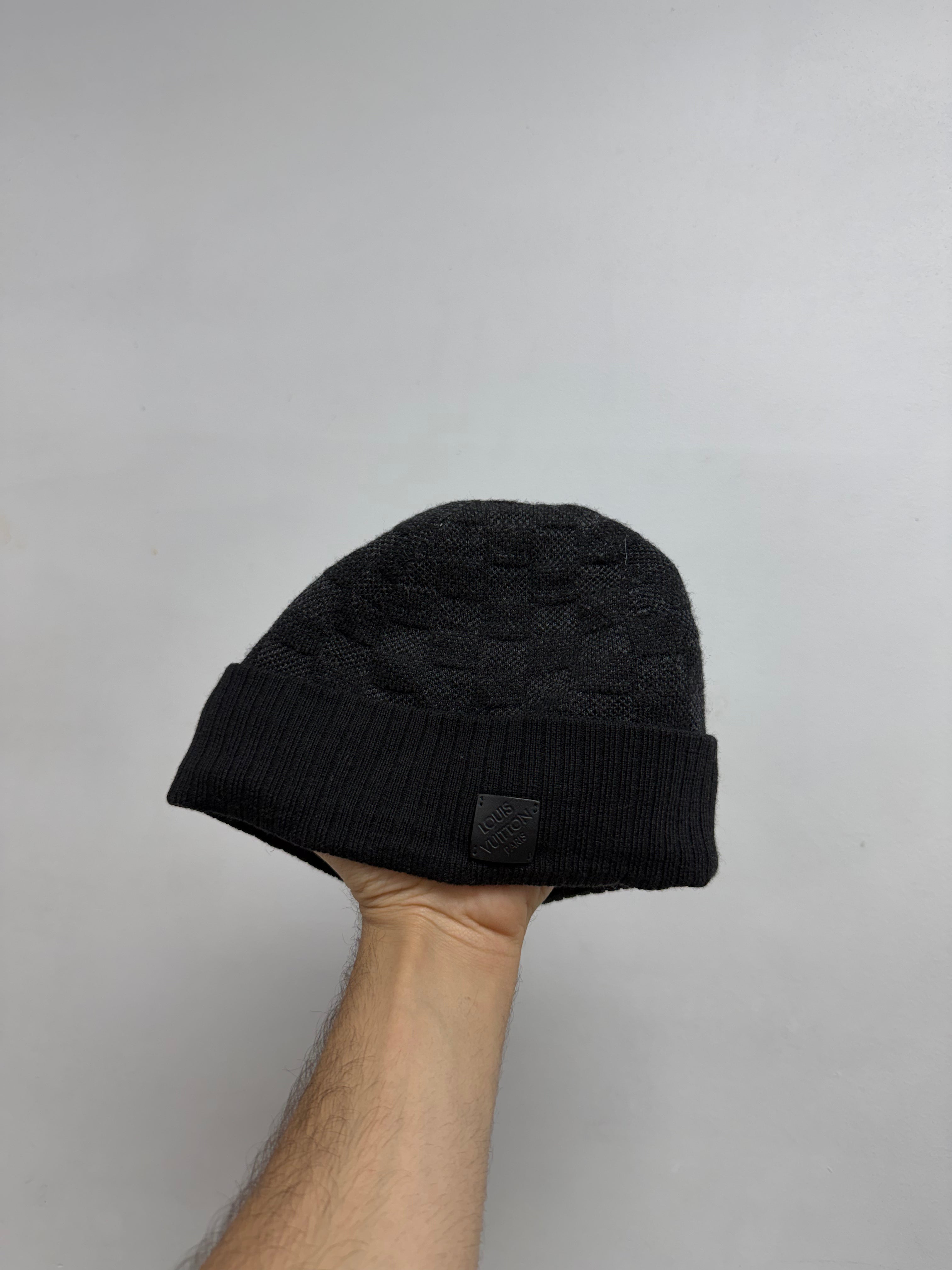 Louis Vuitton Black Damier Beanie