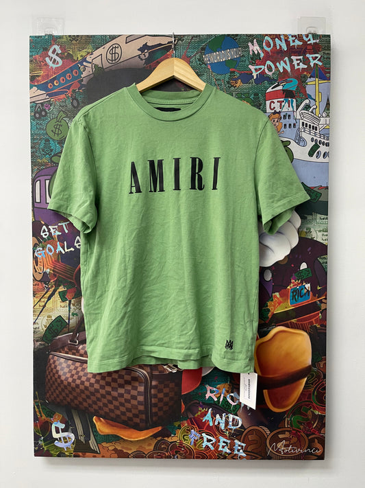 Amiri Green Black Core Logo Tee Used