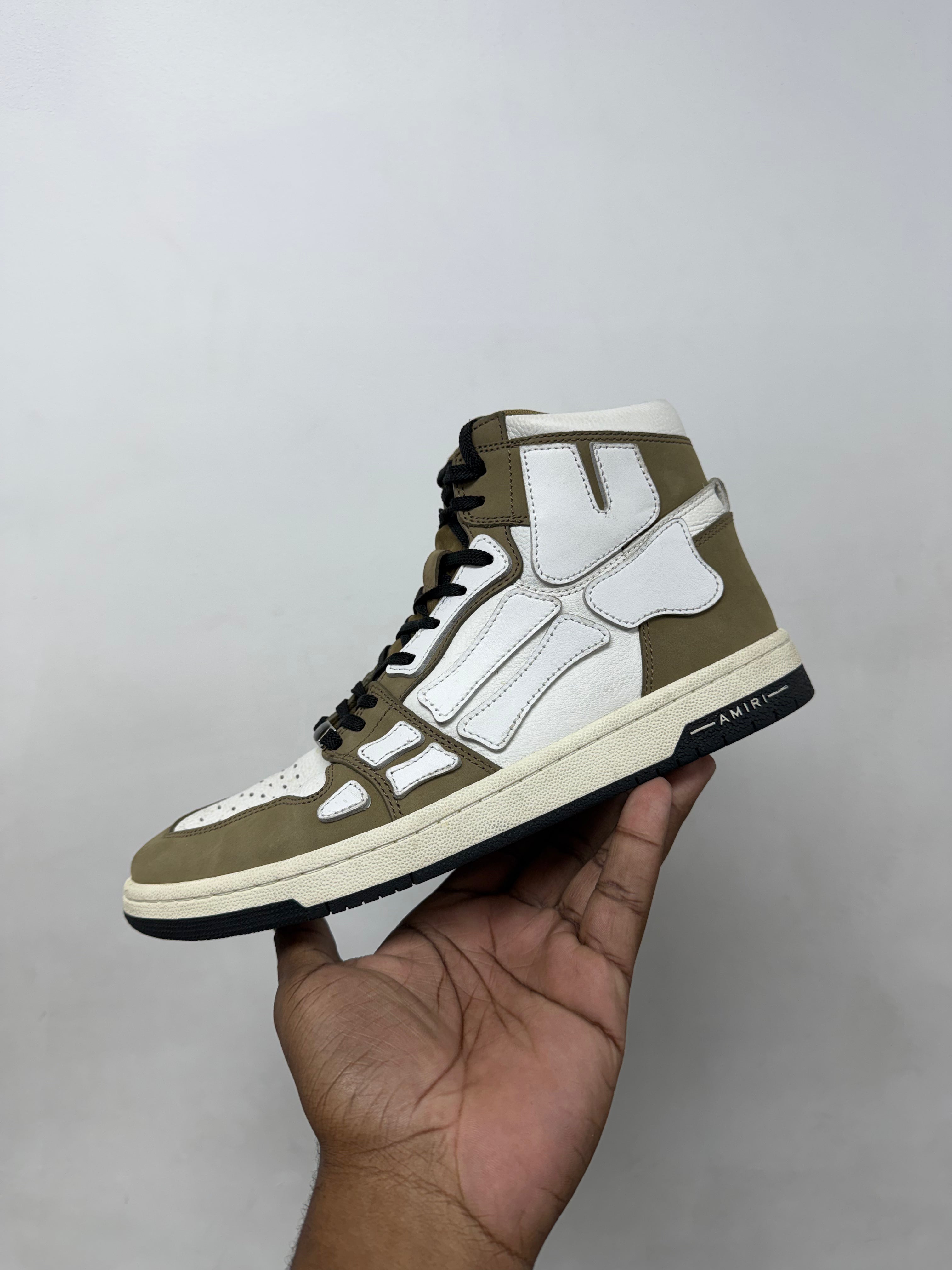 Amiri Tan White Skel High Sneakers