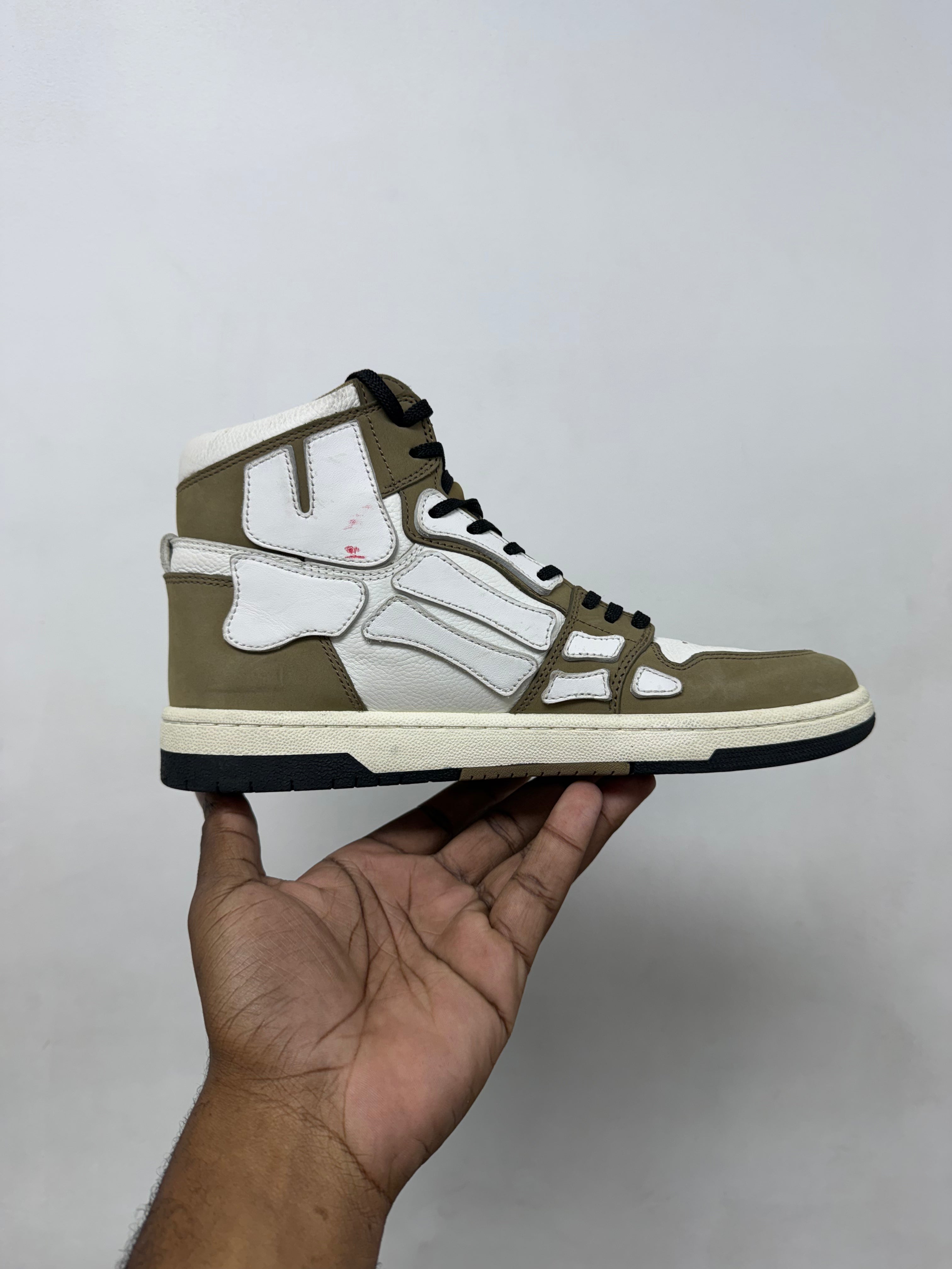 Amiri Tan White Skel High Sneakers