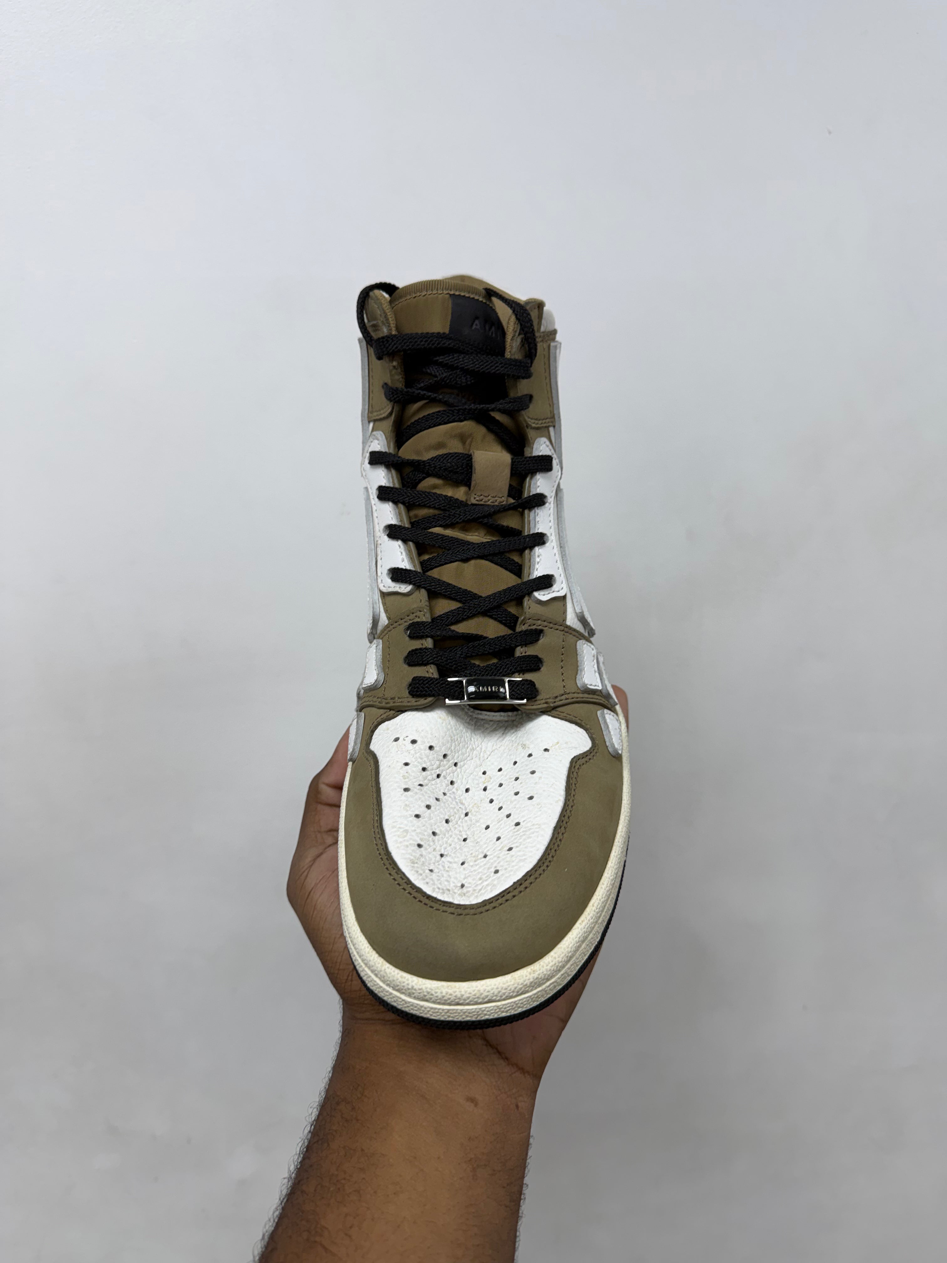 Amiri Tan White Skel High Sneakers