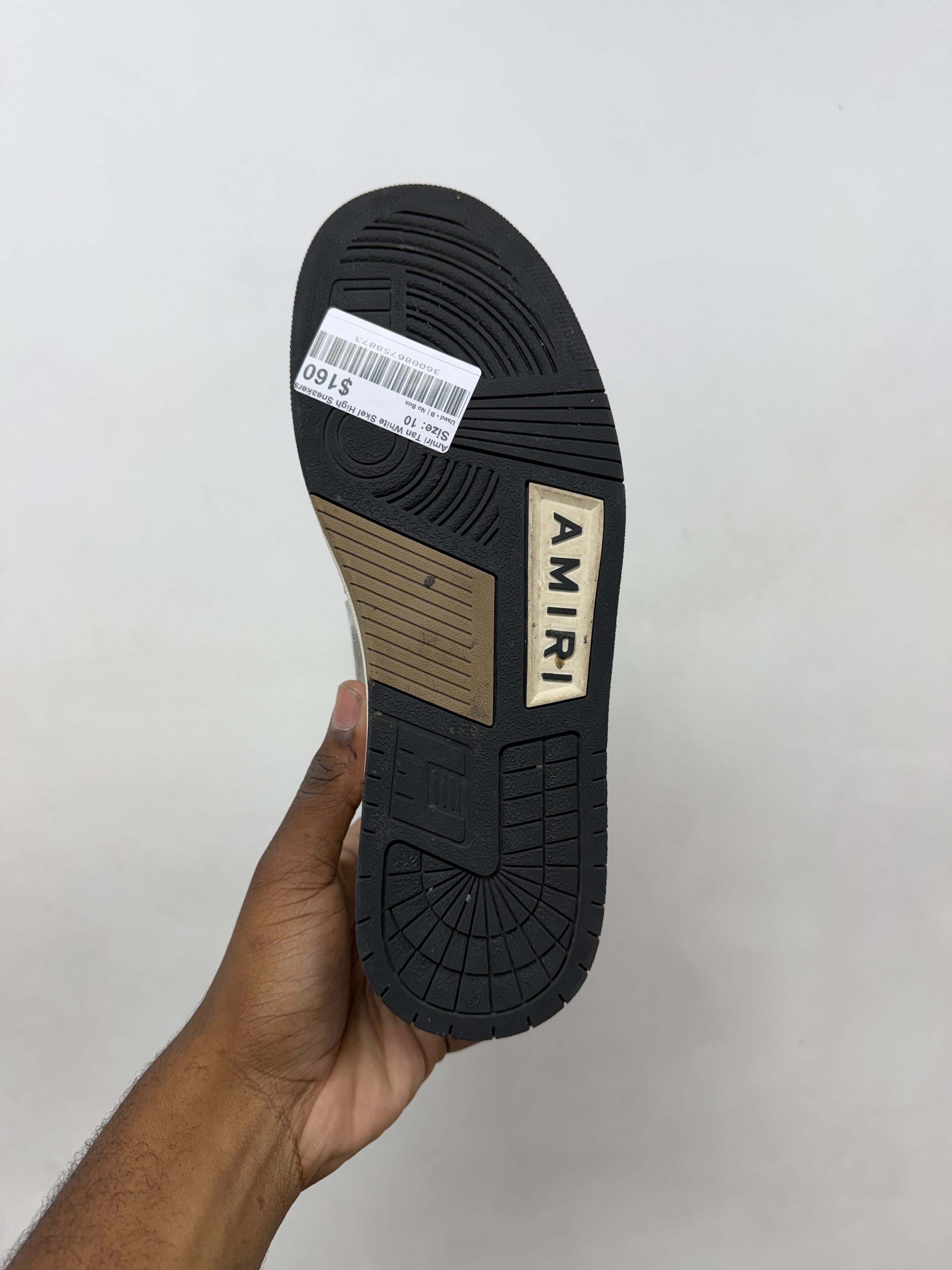 Amiri Tan White Skel High Sneakers