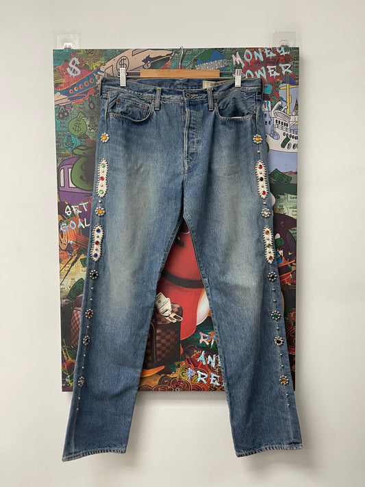 Kapital Studded Light Wash Jeans Used