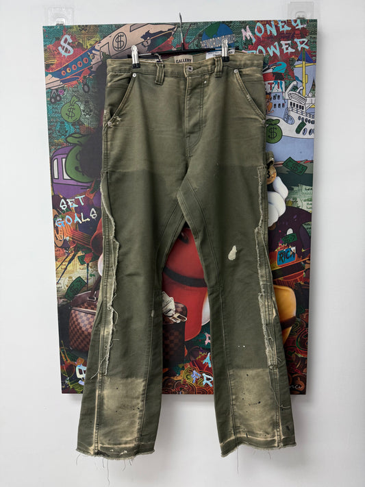 Gallery Dept Olive Paint Splatter Flares Used