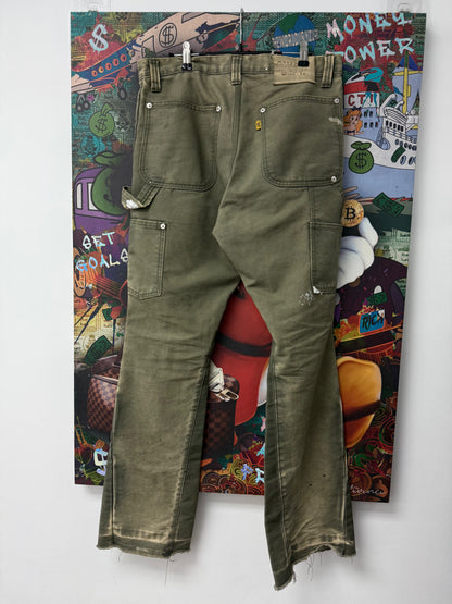 Gallery Dept Olive Paint Splatter Flares Used