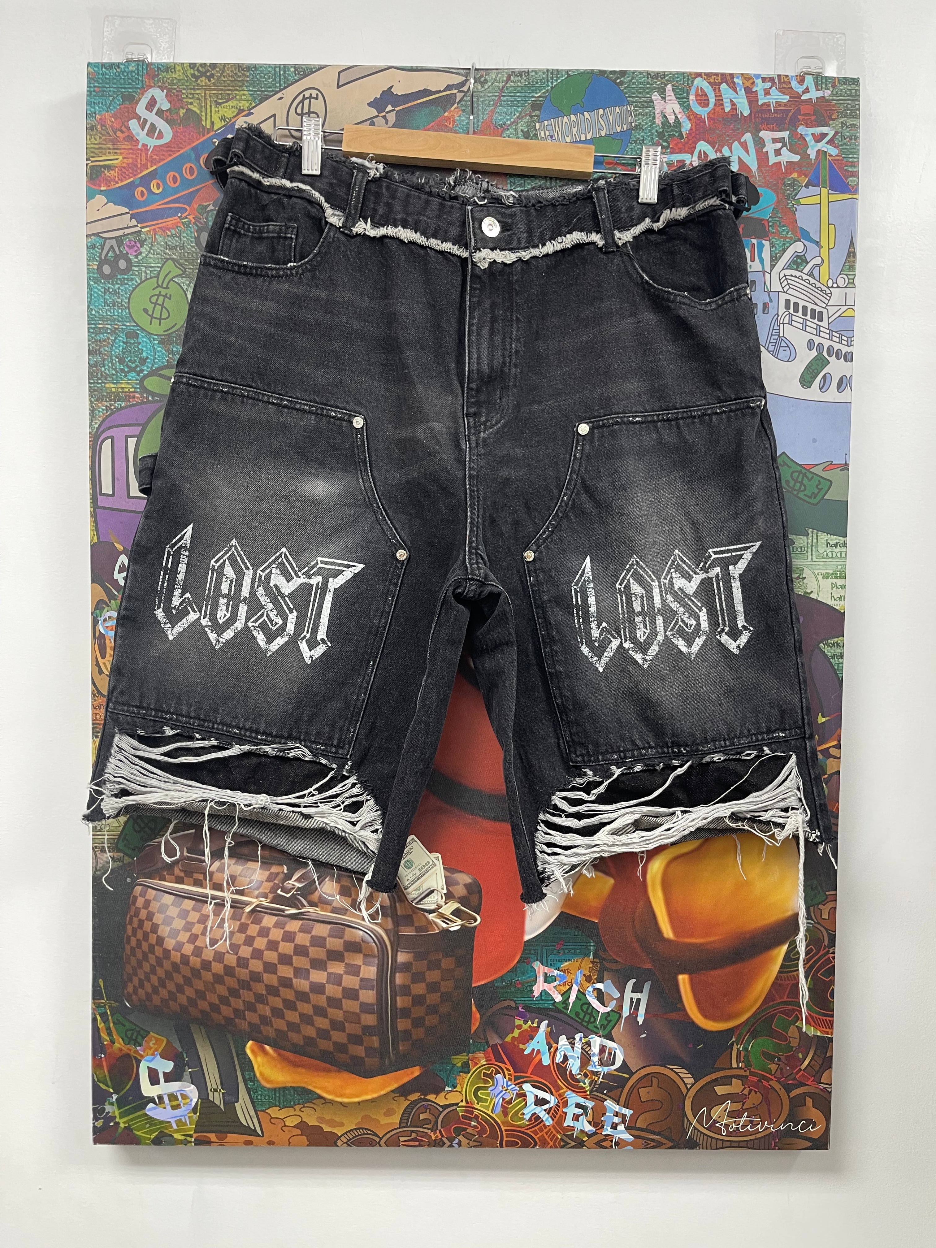 Lost Intricacy Black Carpenter Jean Shorts