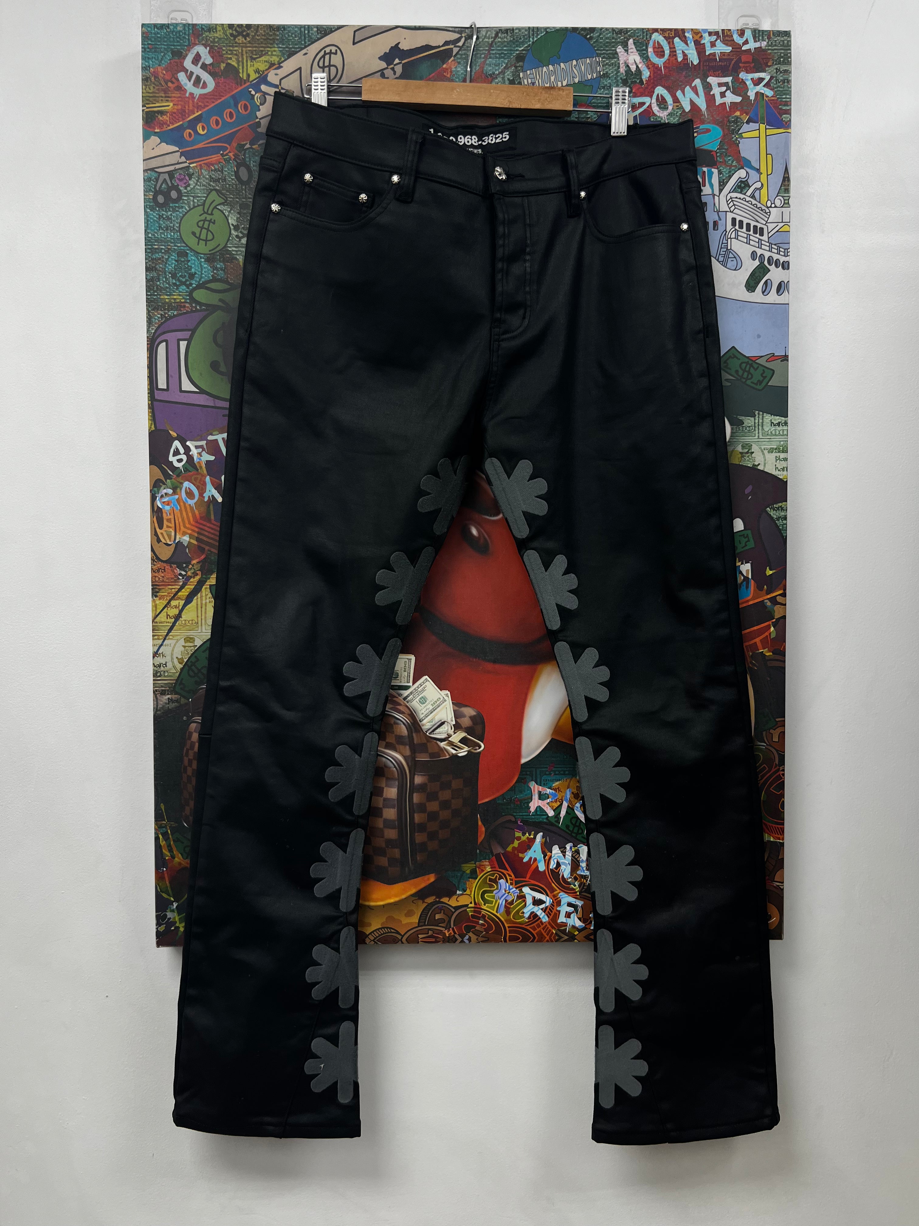 LOST SHDWS Black Grey Wax Jeans