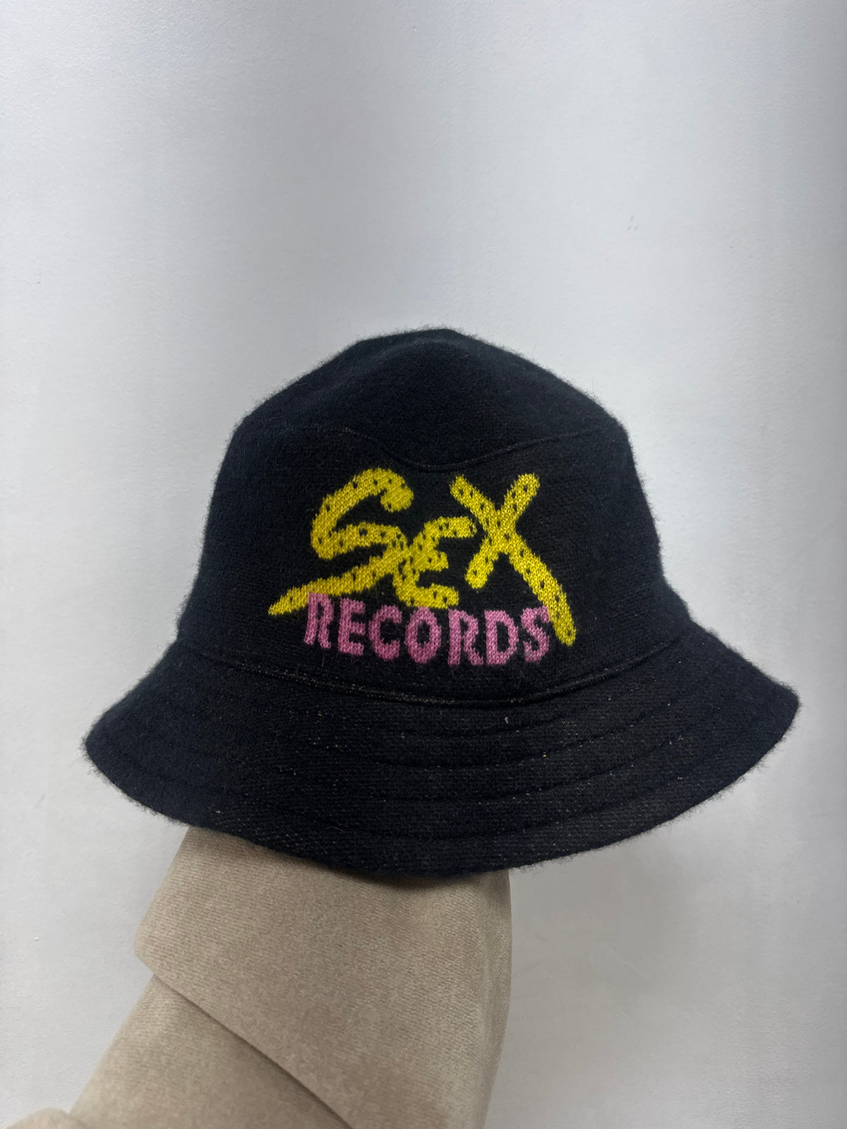 Chrome Hearts Mattyboy Black & Yellow S*x Records Cashmere Bucket Hat