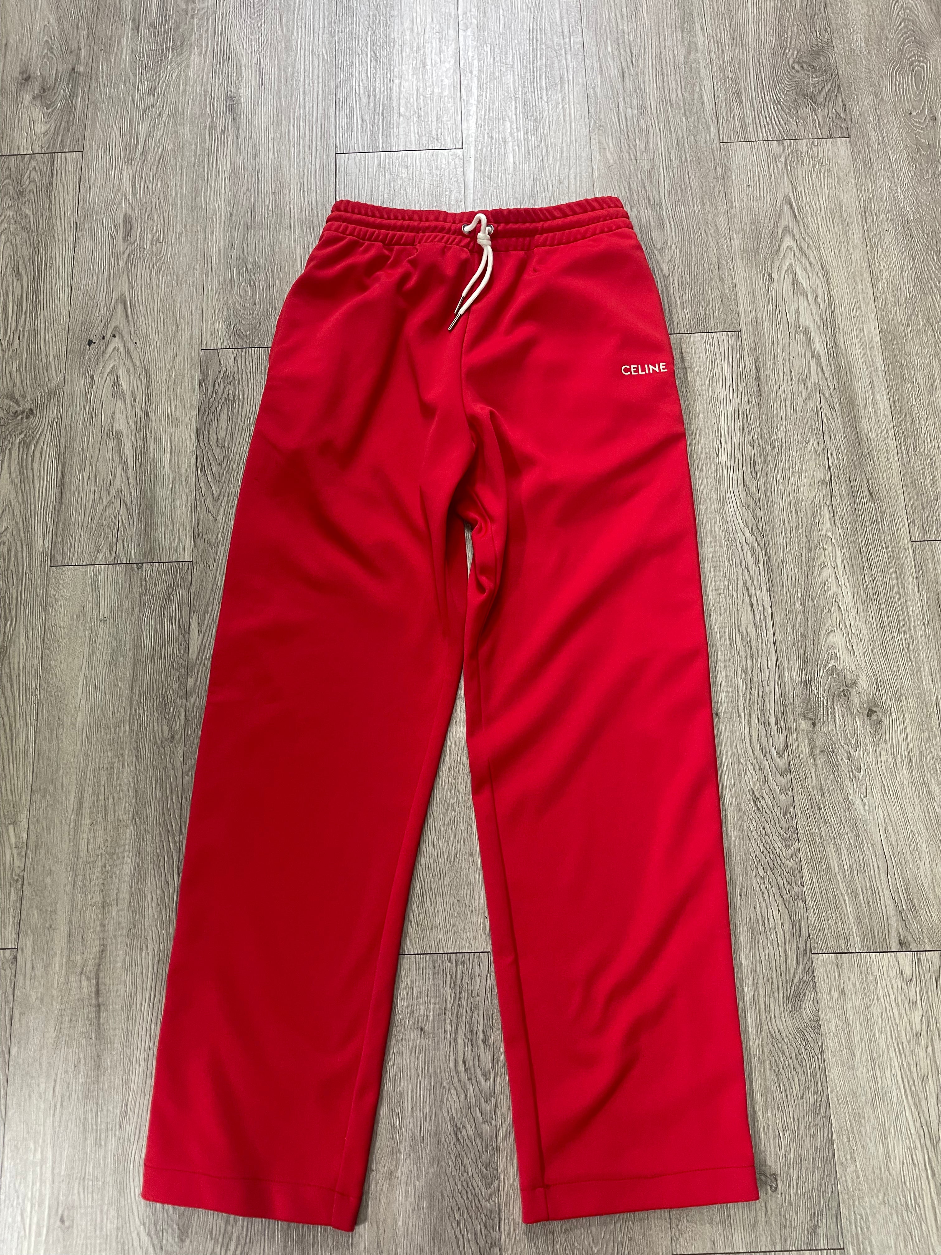 Celine Red Cream Striped Track Pants