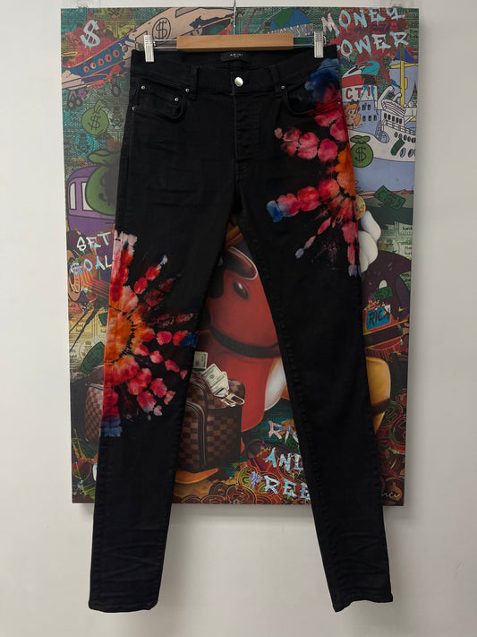 Amiri Thrasher Black Tye Dye  Used