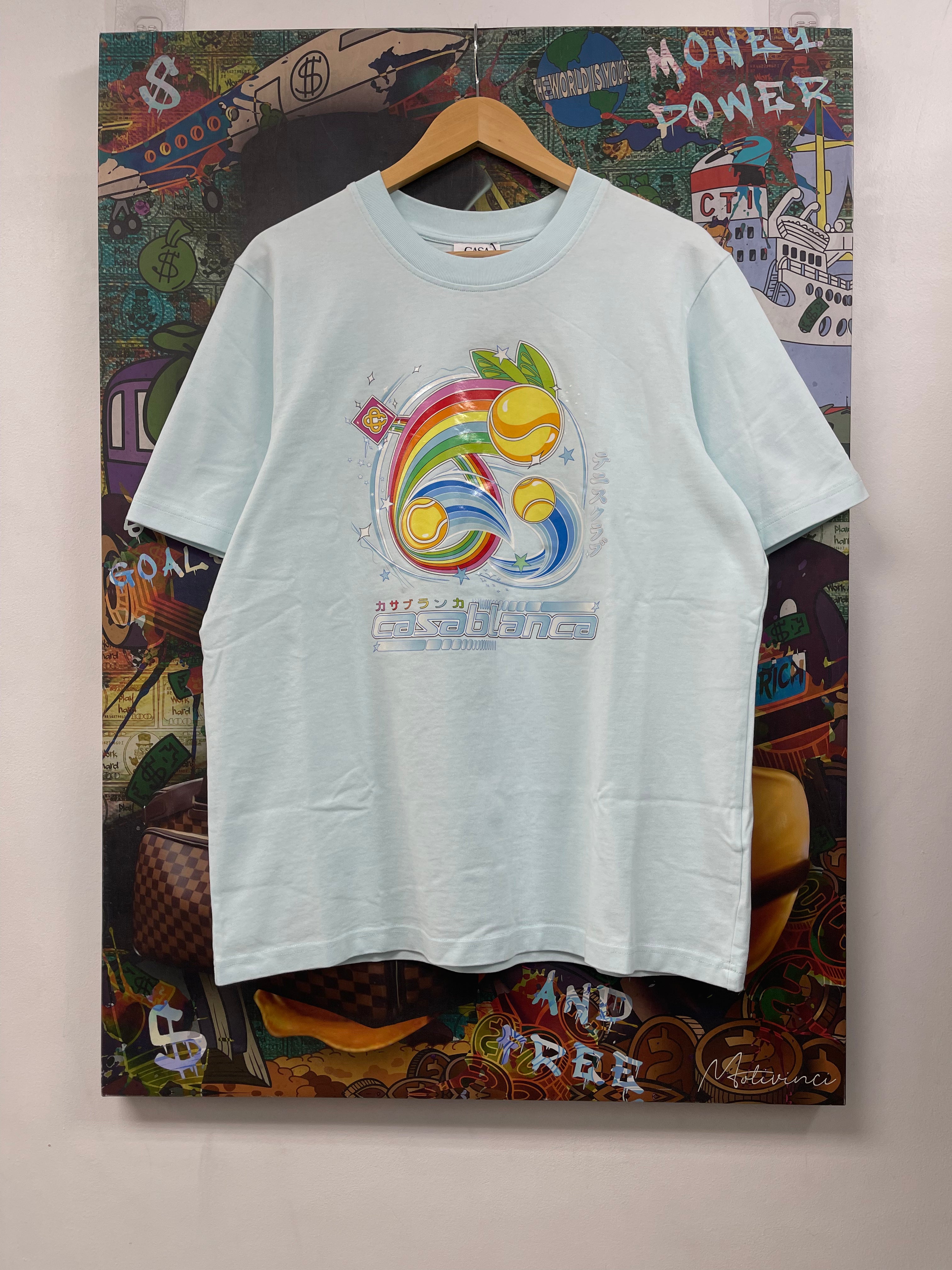 Casablanca Baby Blue Manga Tennis Ball Tee
