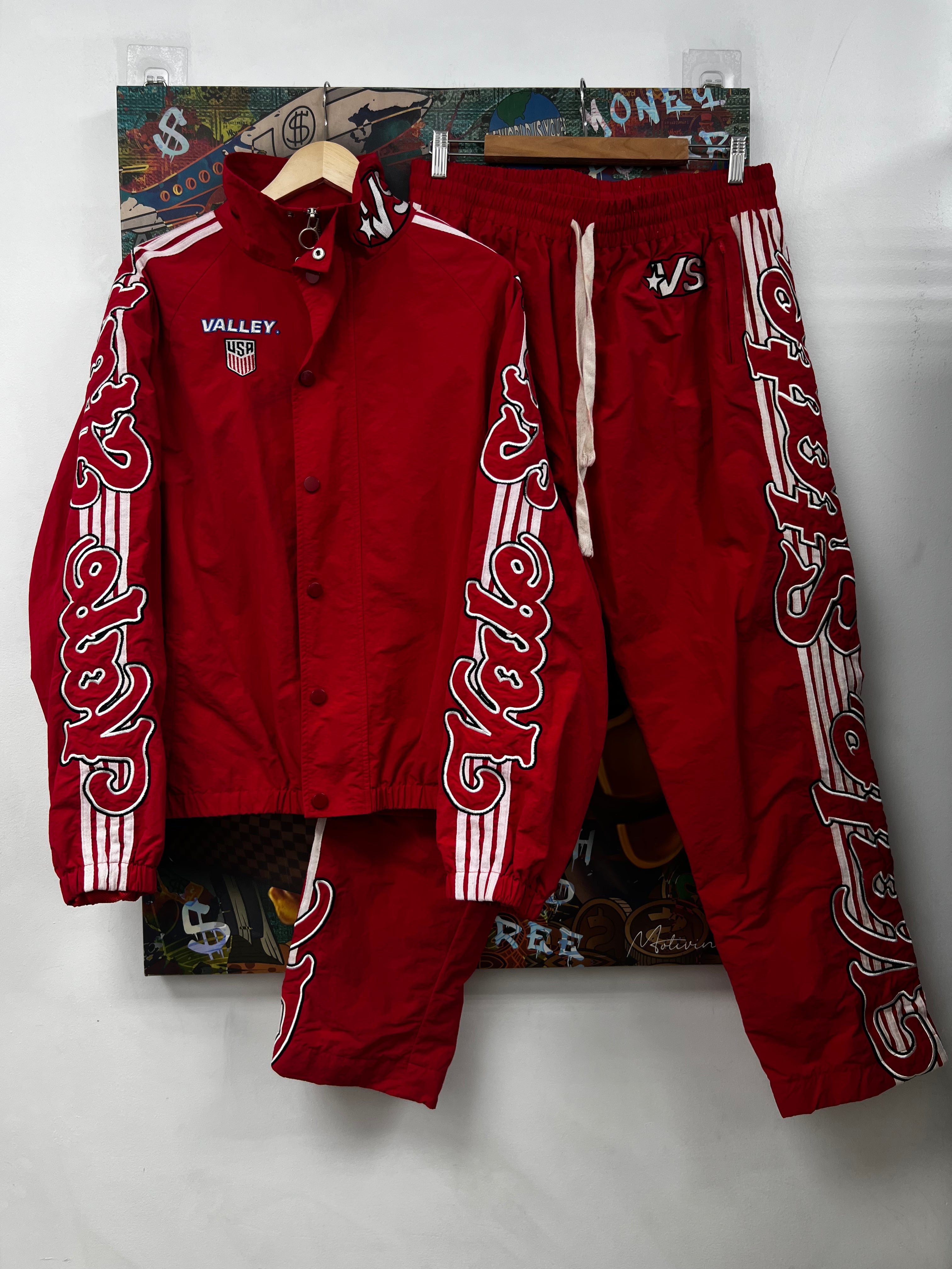 Vale Red White Track Suit