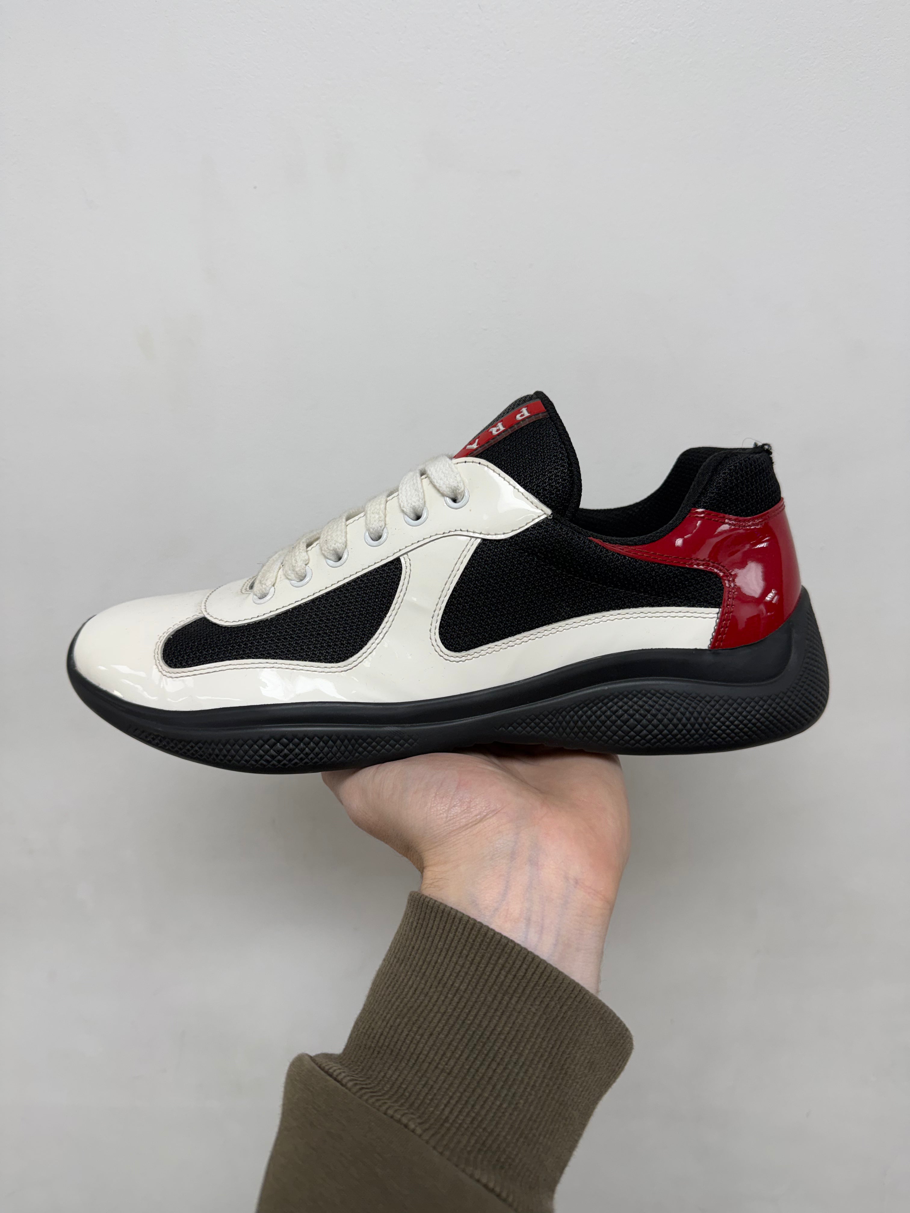 Prada White Black Red Sneakers