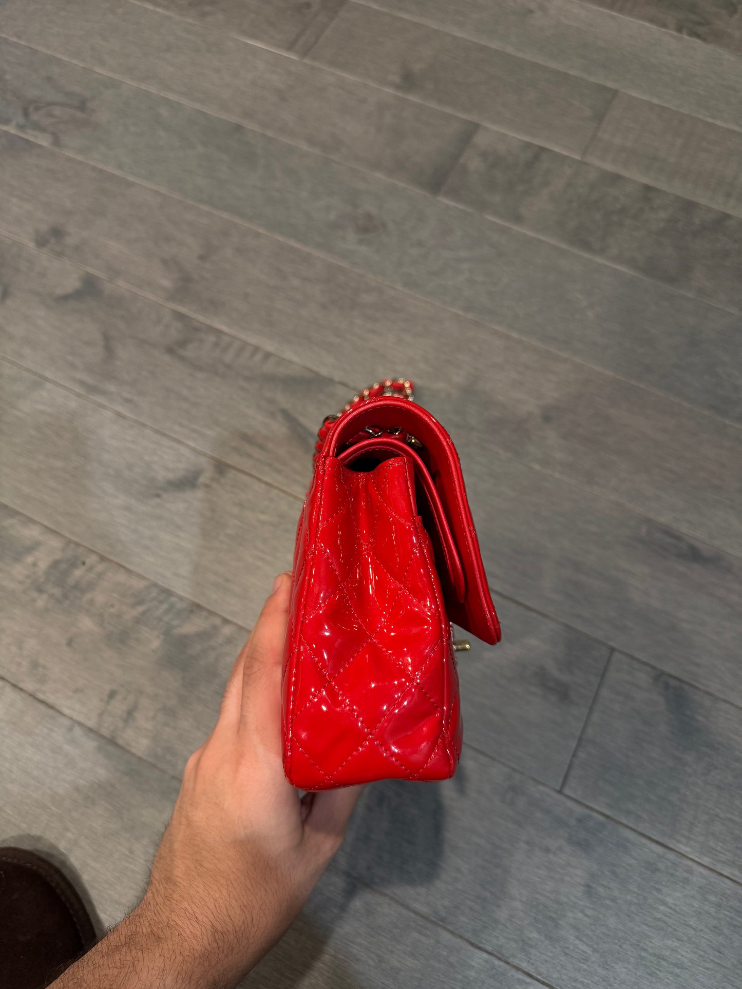 Chanel Bag Red Patent Like New OS