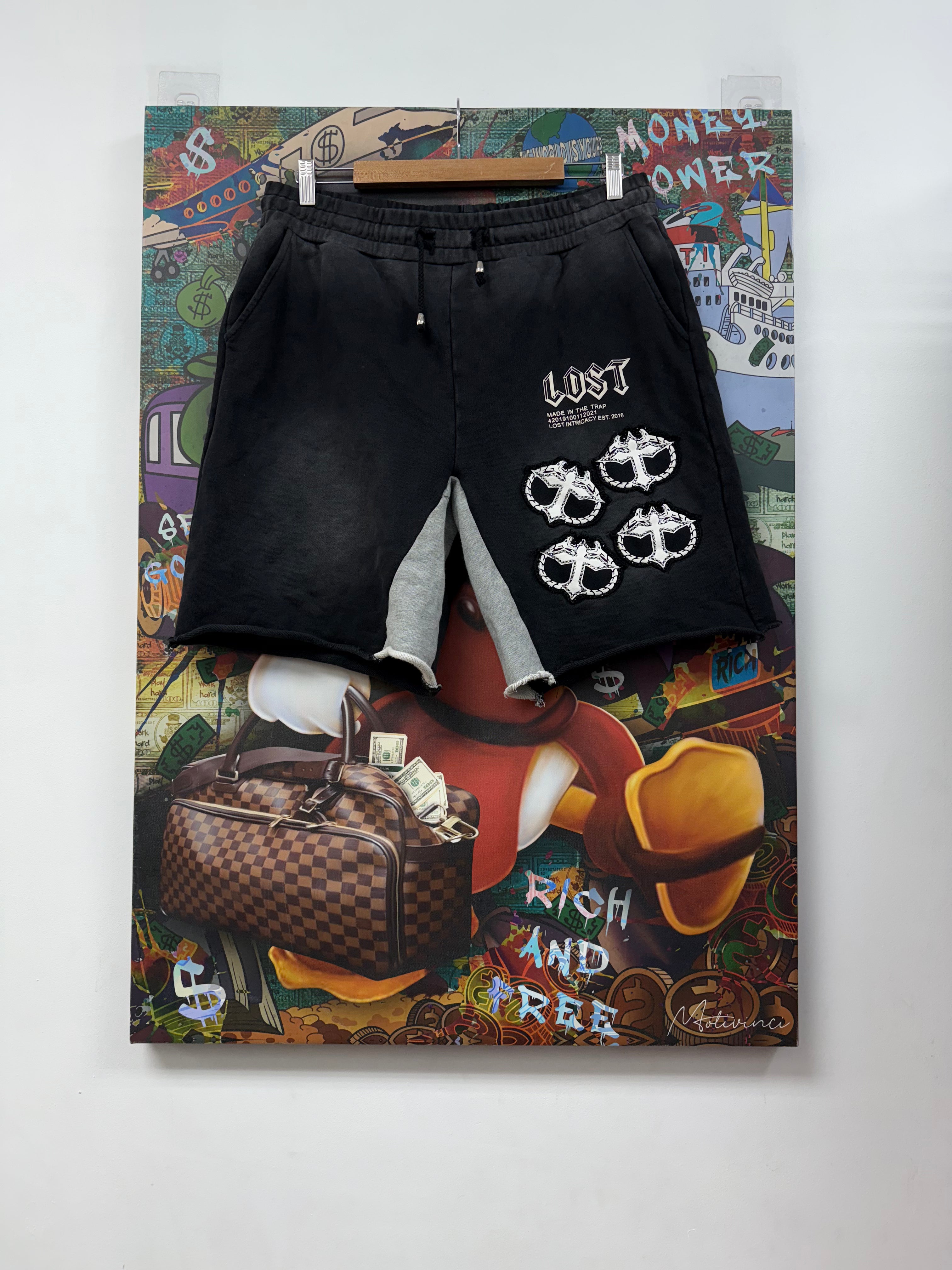 Lost Intricacy Black White MITT Shorts