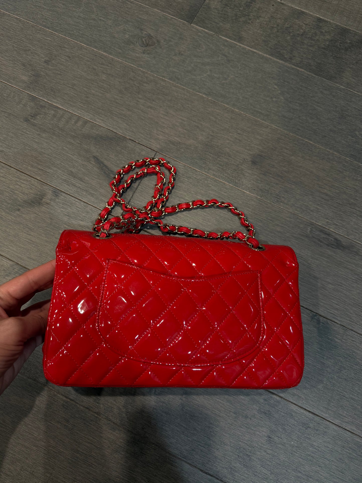 Chanel Bag Red Patent Like New OS