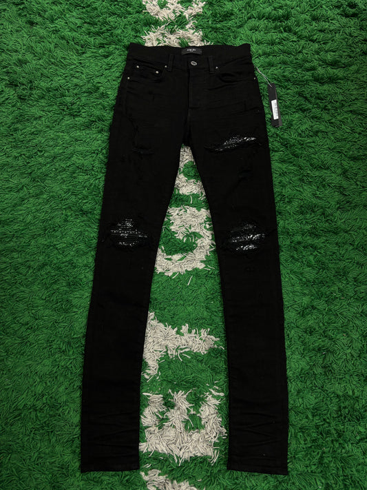 Amiri MX1 Black Paisley Patch New 28 With Tags