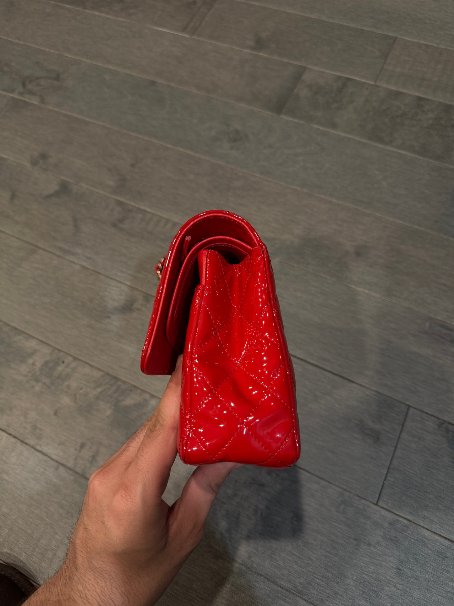 Chanel Bag Red Patent Like New OS