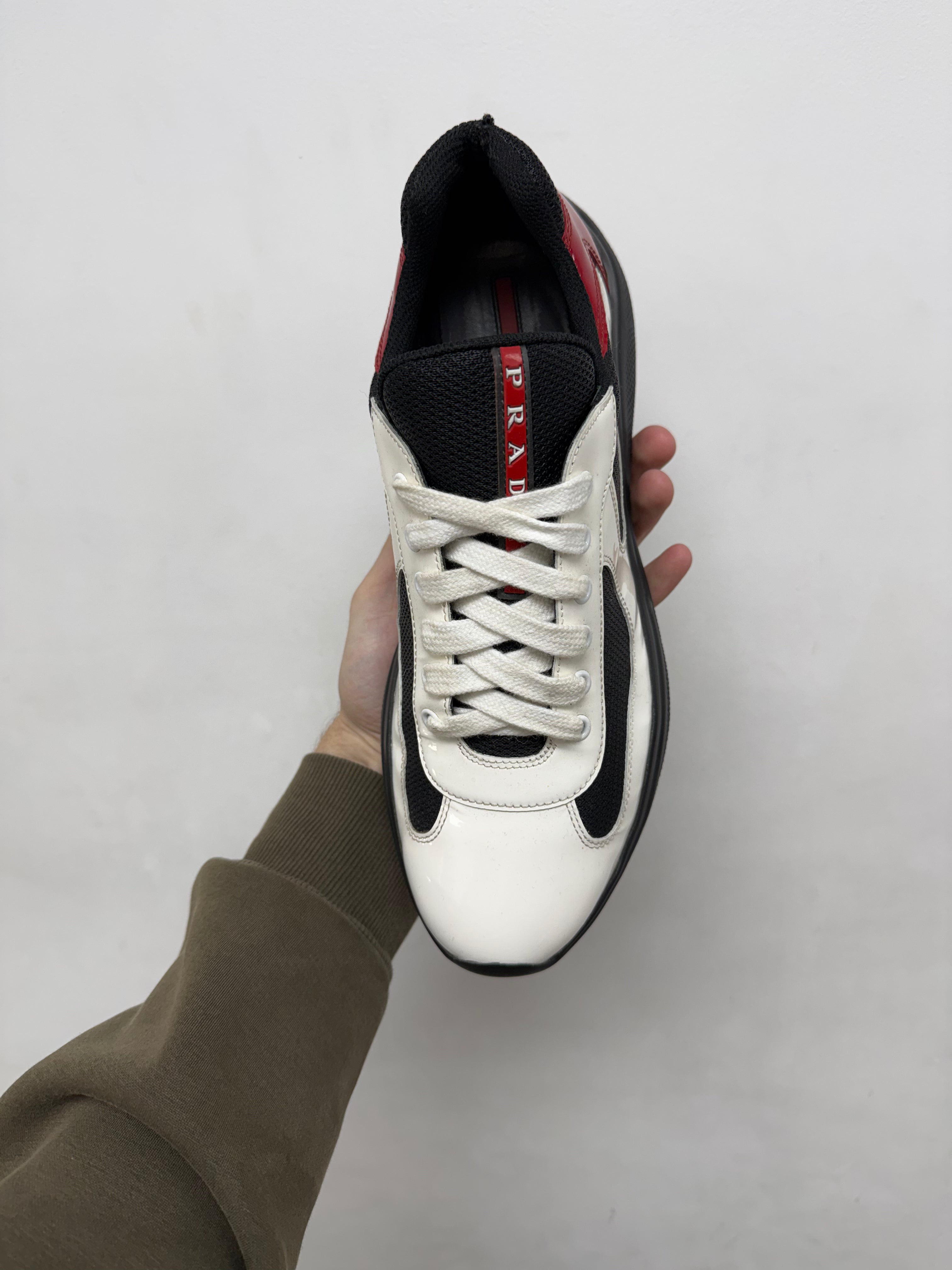 Prada White Black Red Sneakers