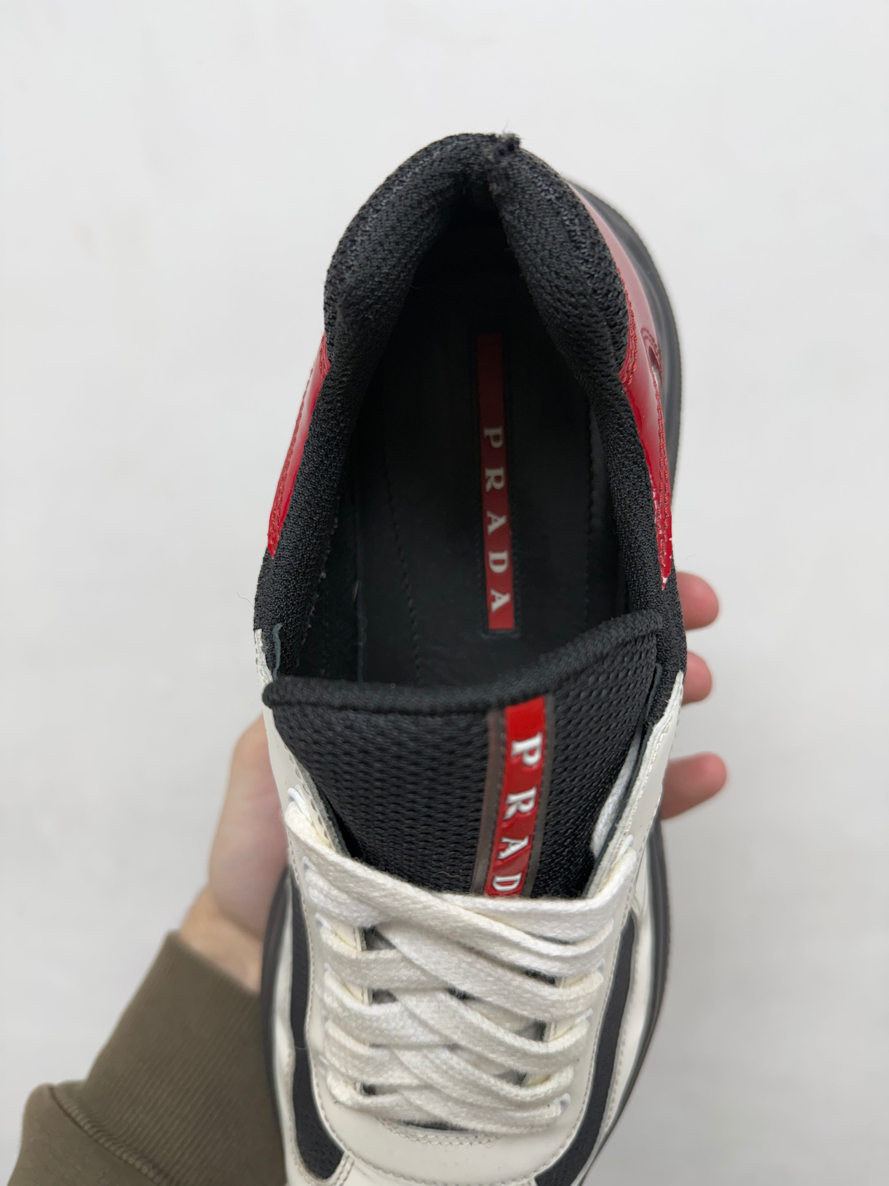 Prada White Black Red Sneakers