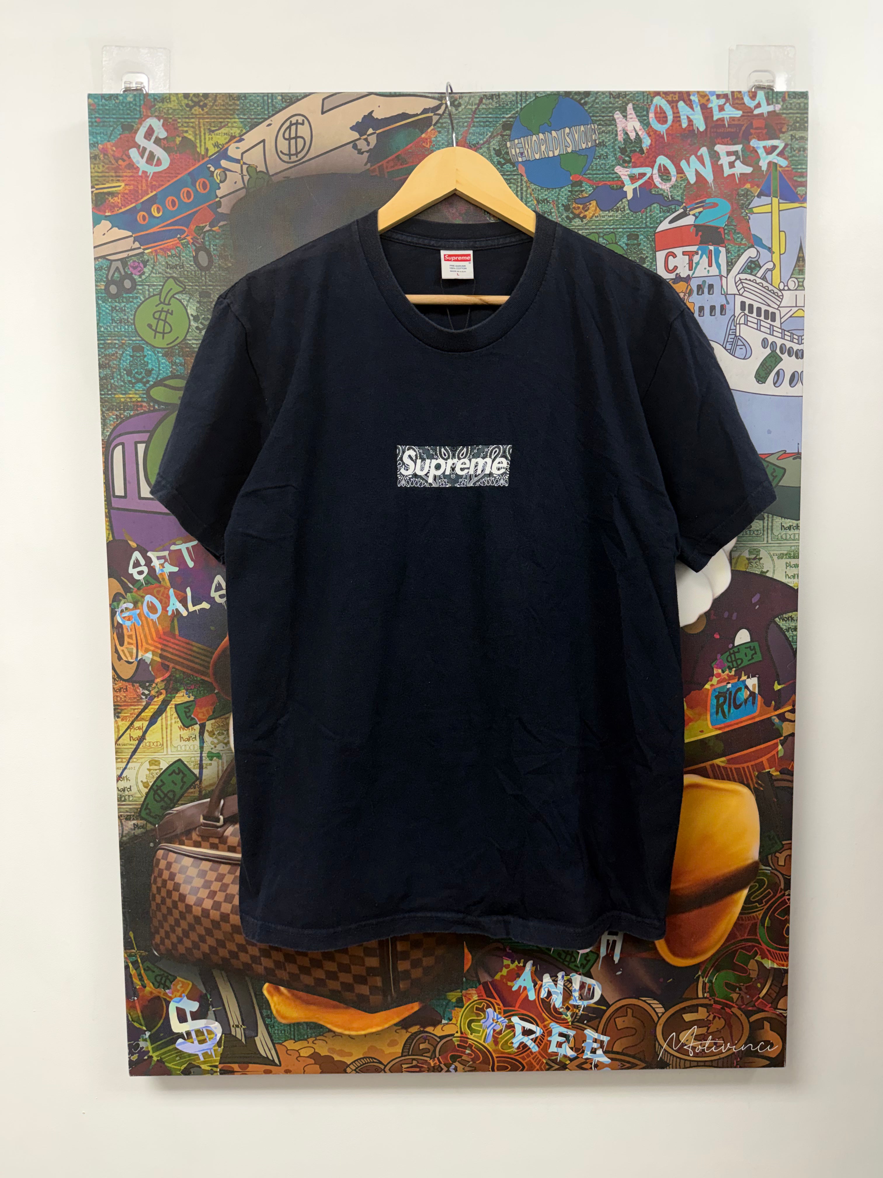 Supreme Navy Bandana Box Logo Tee