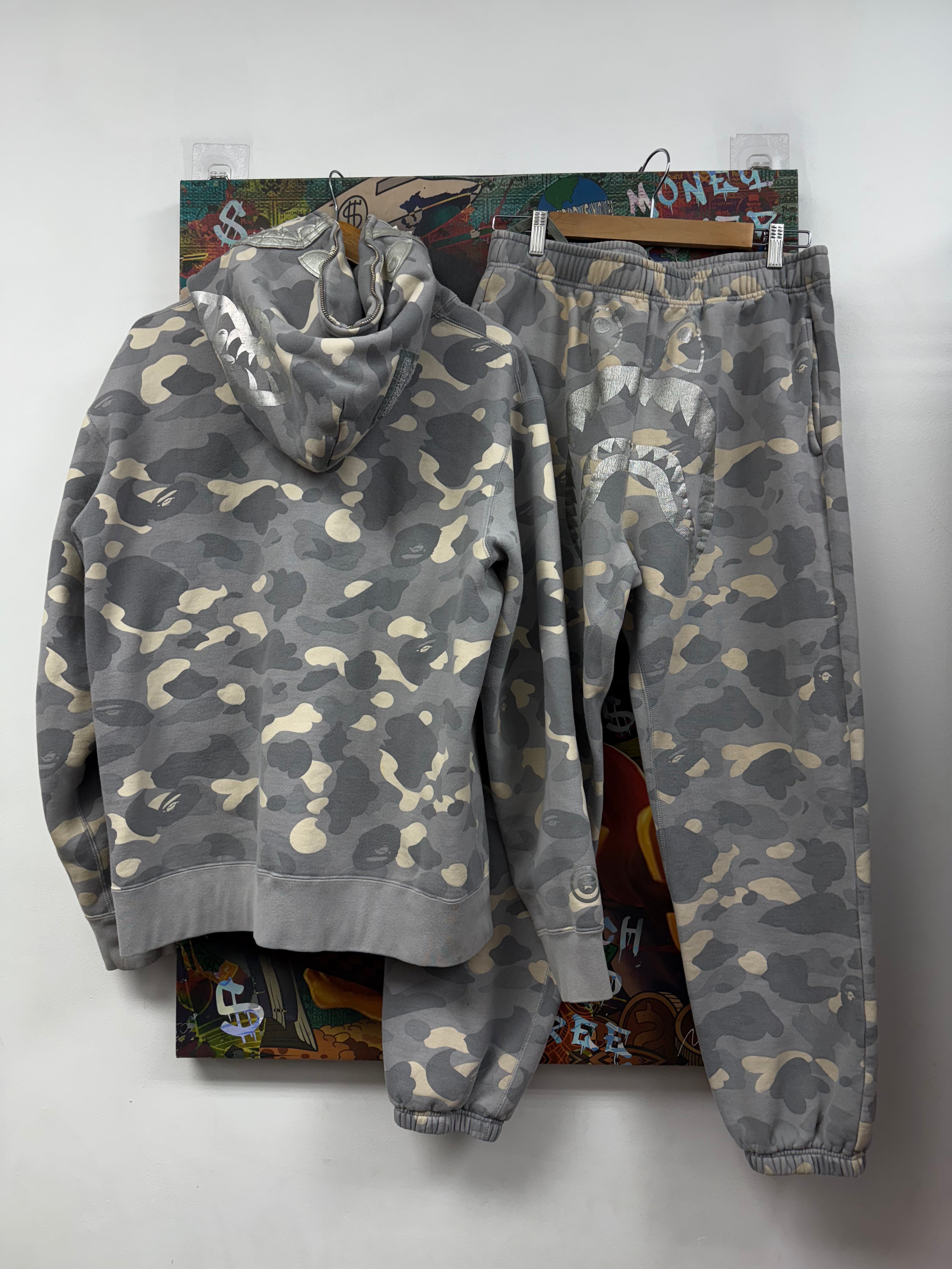 Bape Grey Camo Shark Sweatsuit