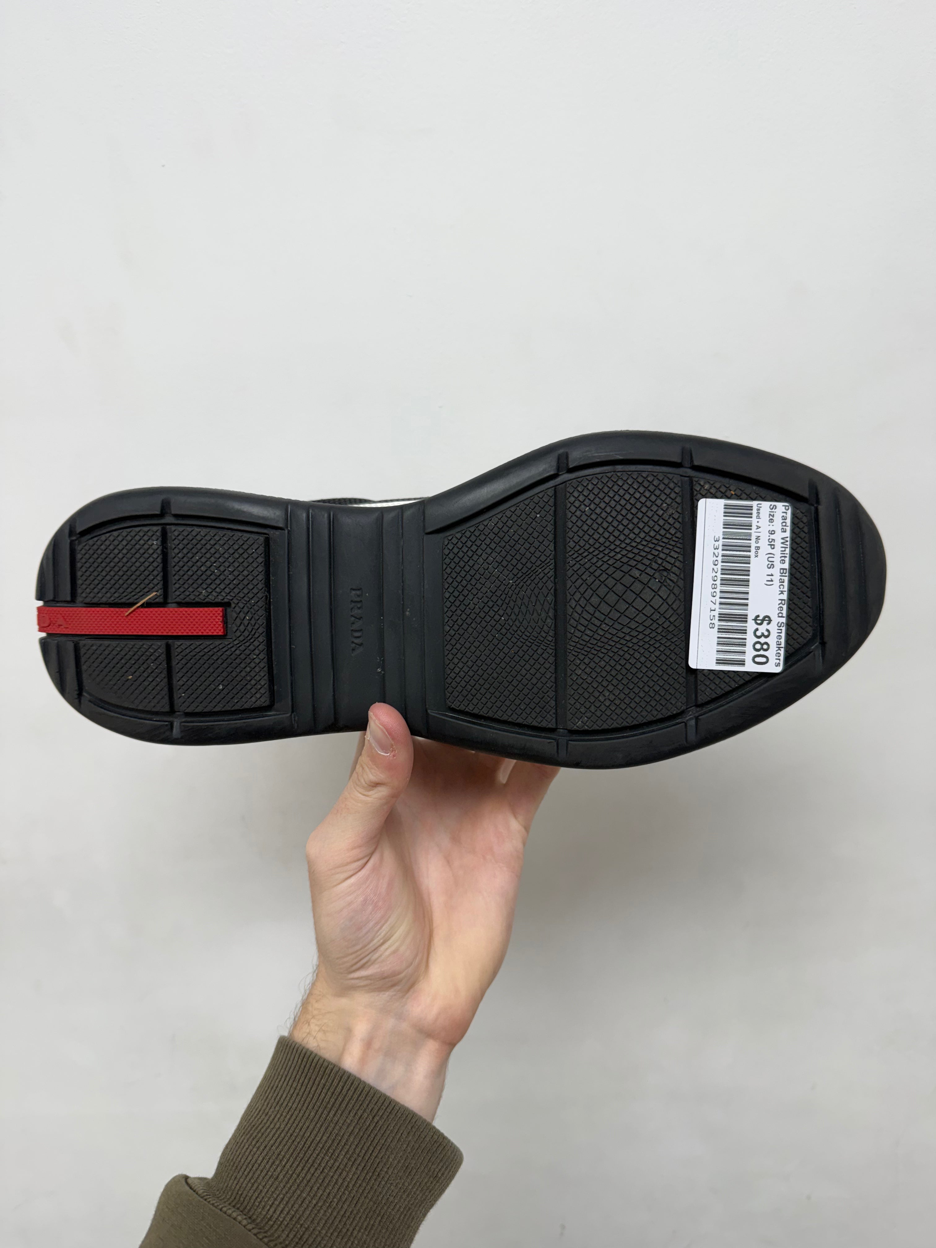 Prada White Black Red Sneakers