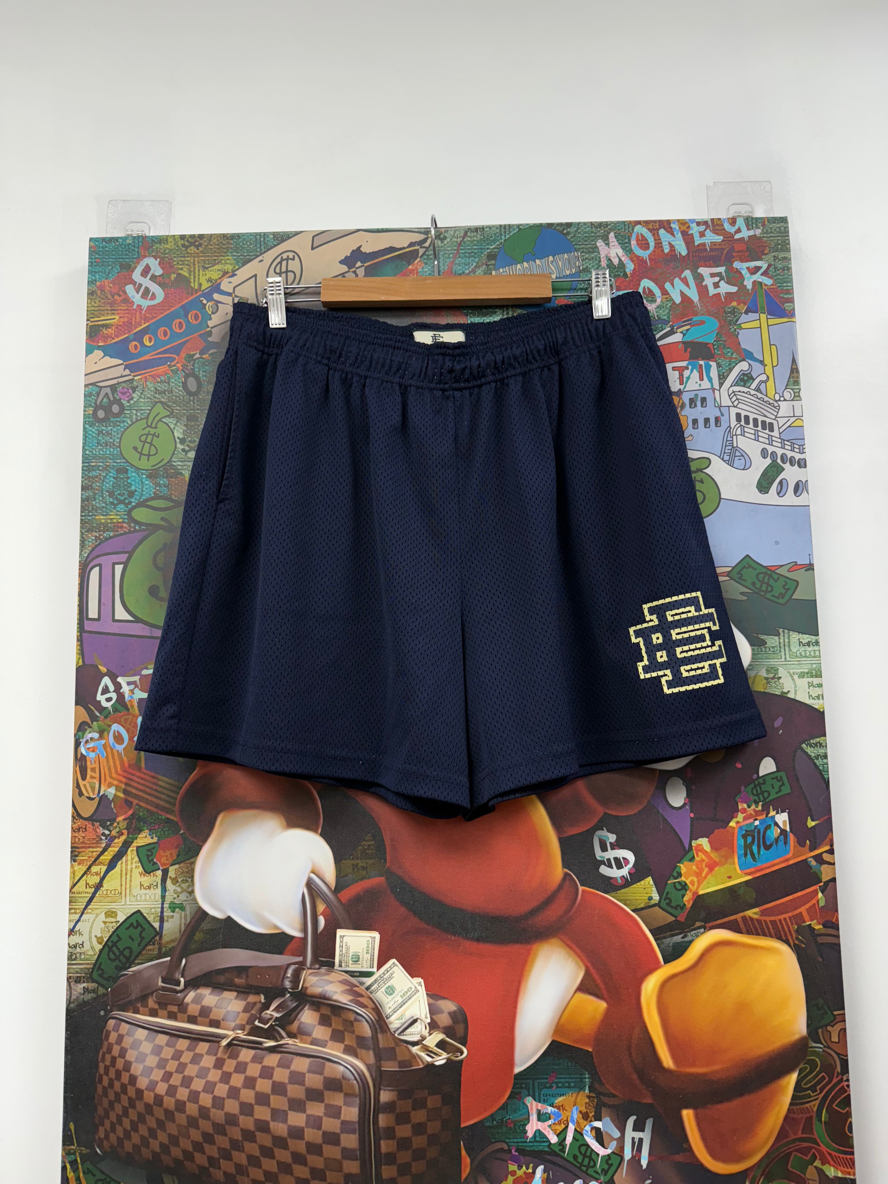 Eric Emanuel Navy Cream Shorts