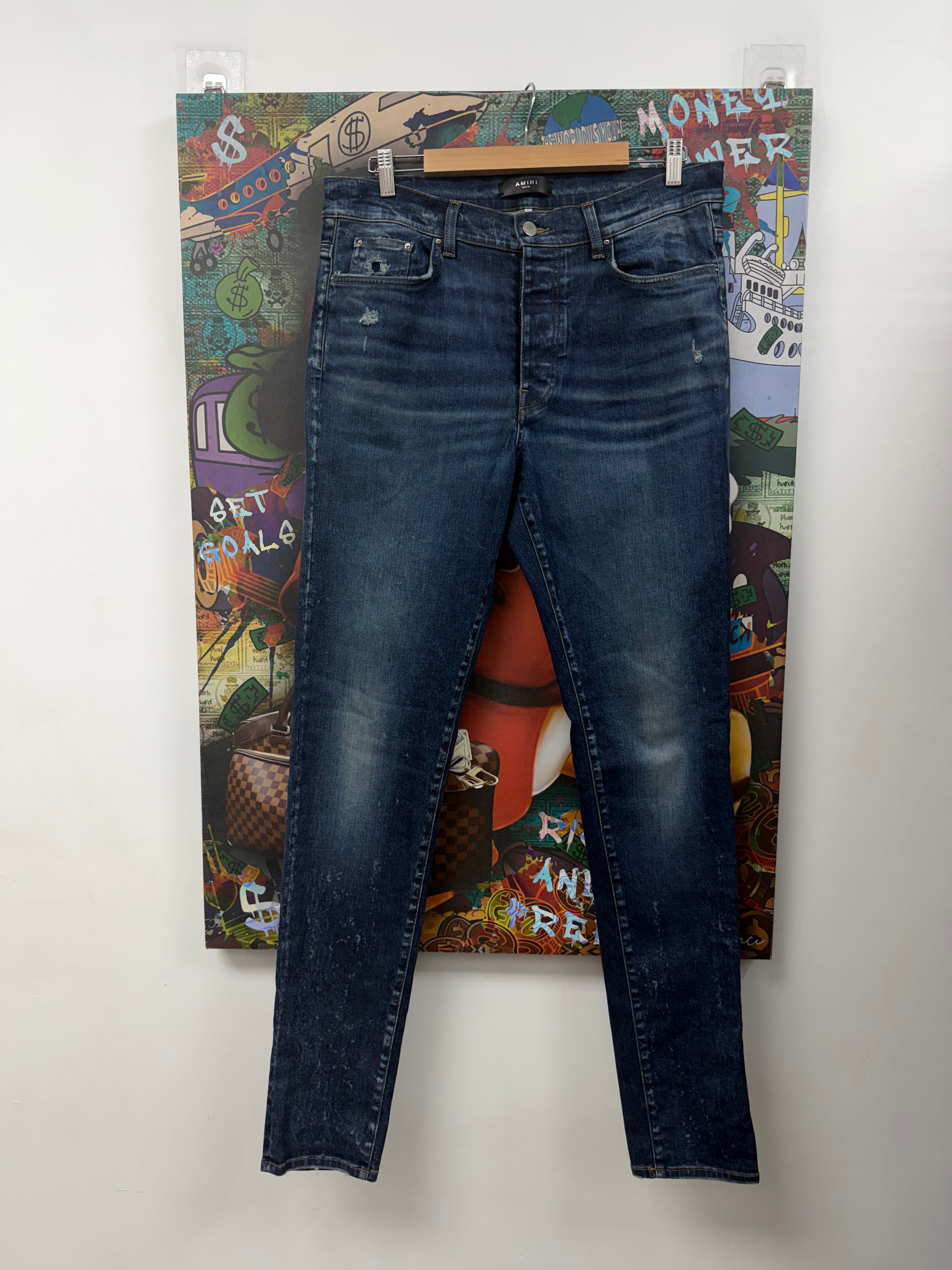 Amiri Dark Wash Shotgun Thrasher Jeans