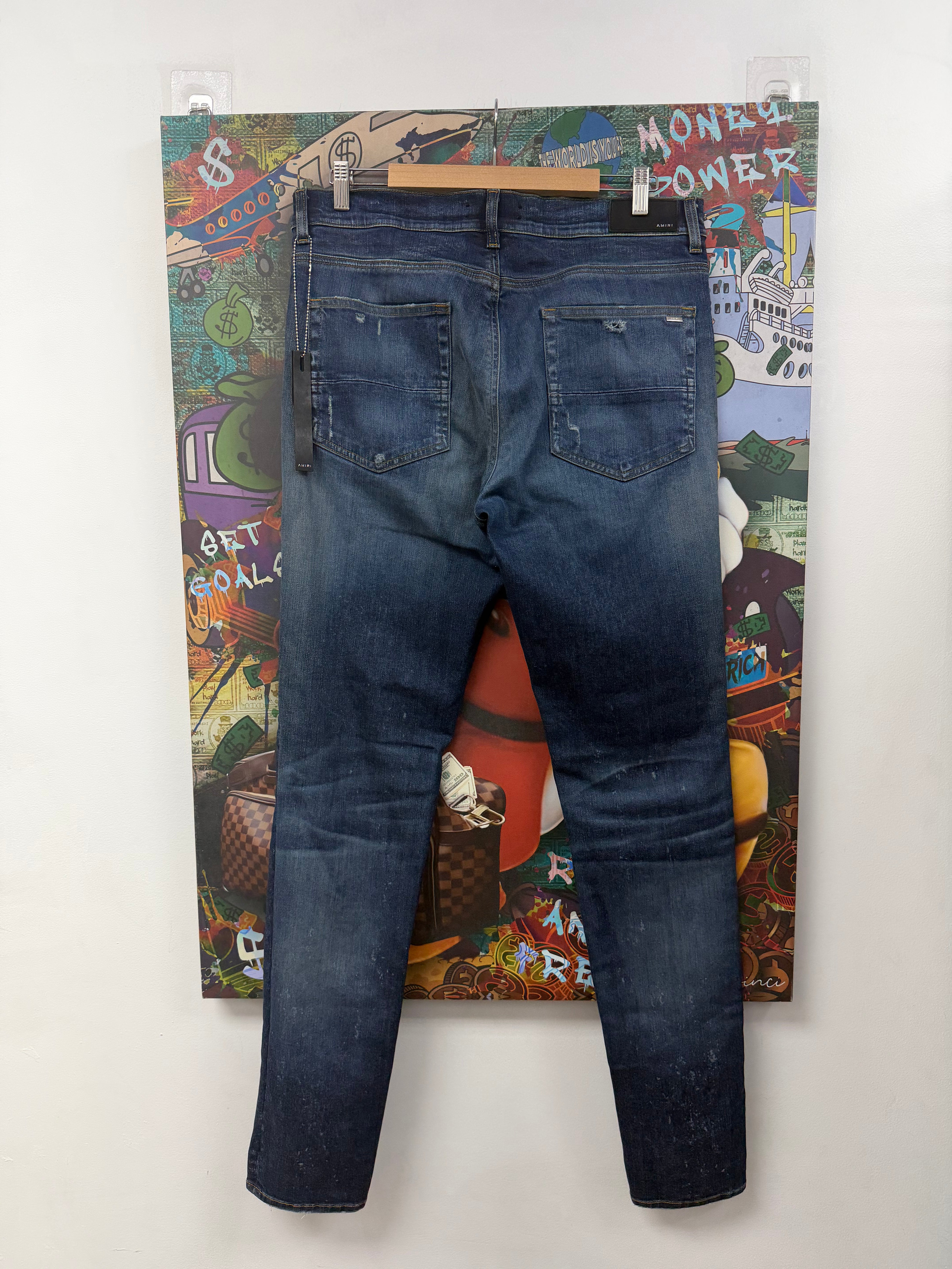 Amiri Dark Wash Shotgun Thrasher Jeans