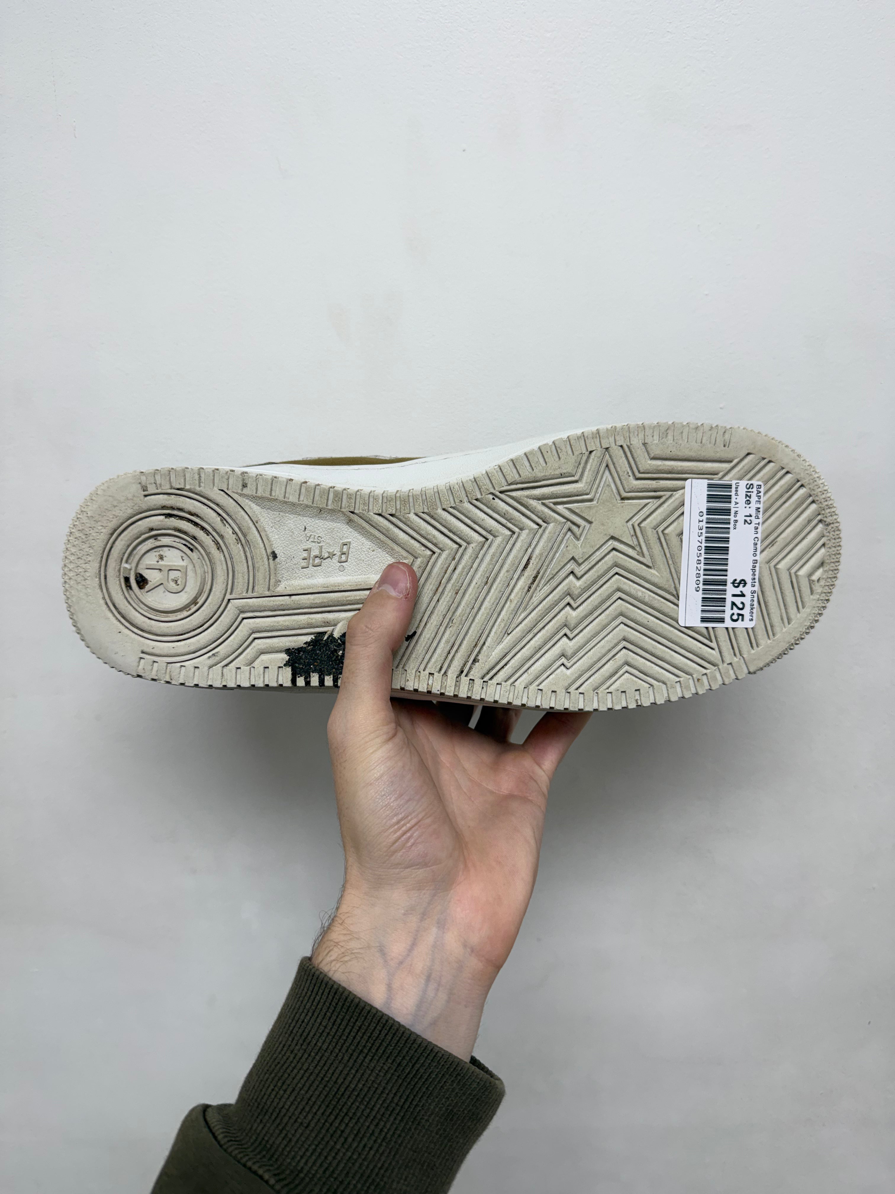 BAPE Mid Tan Camo Bapesta Sneakers