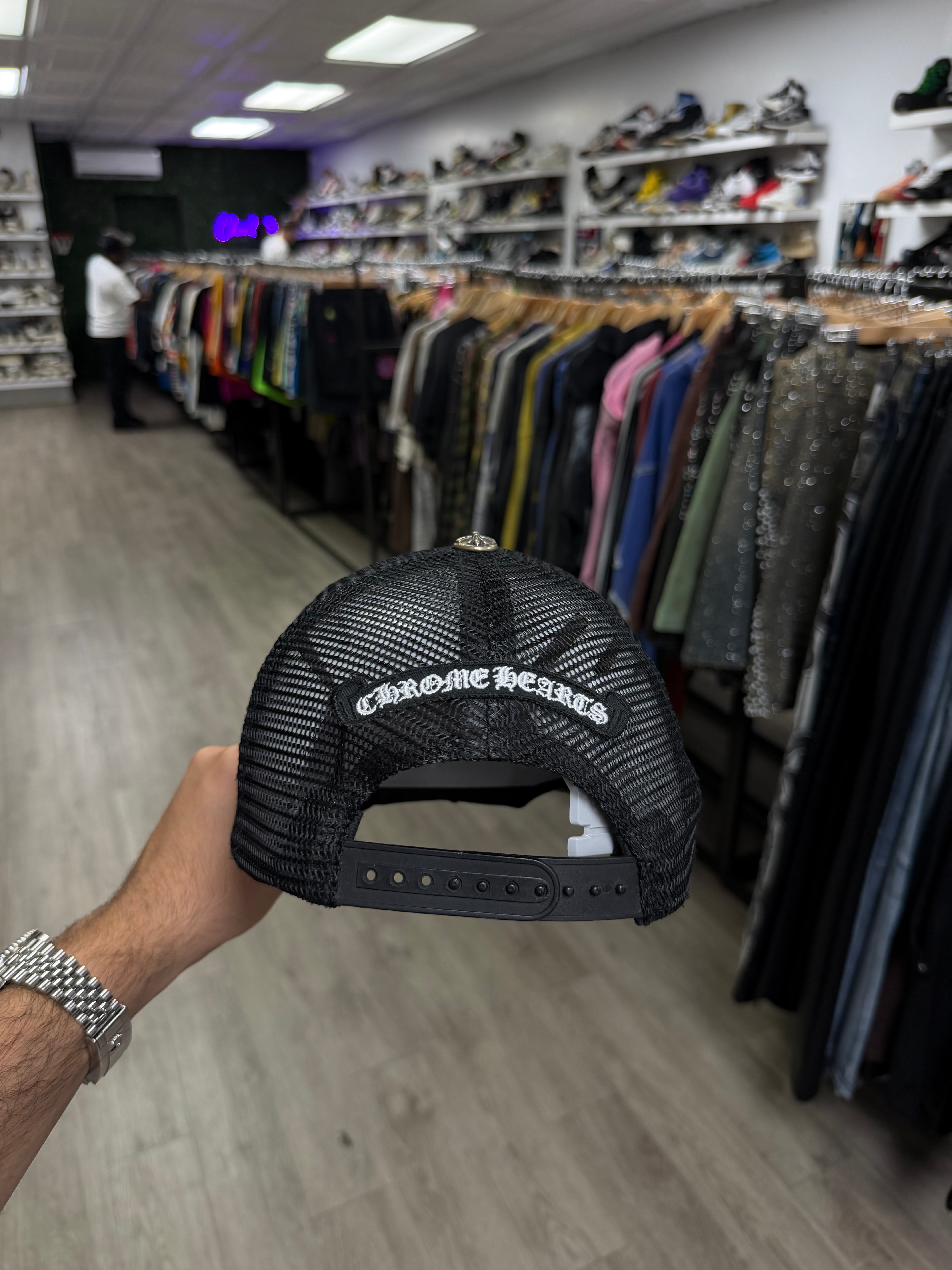 Chrome Hearts Matty Boy Blue Chomper Patch Trucker Hat