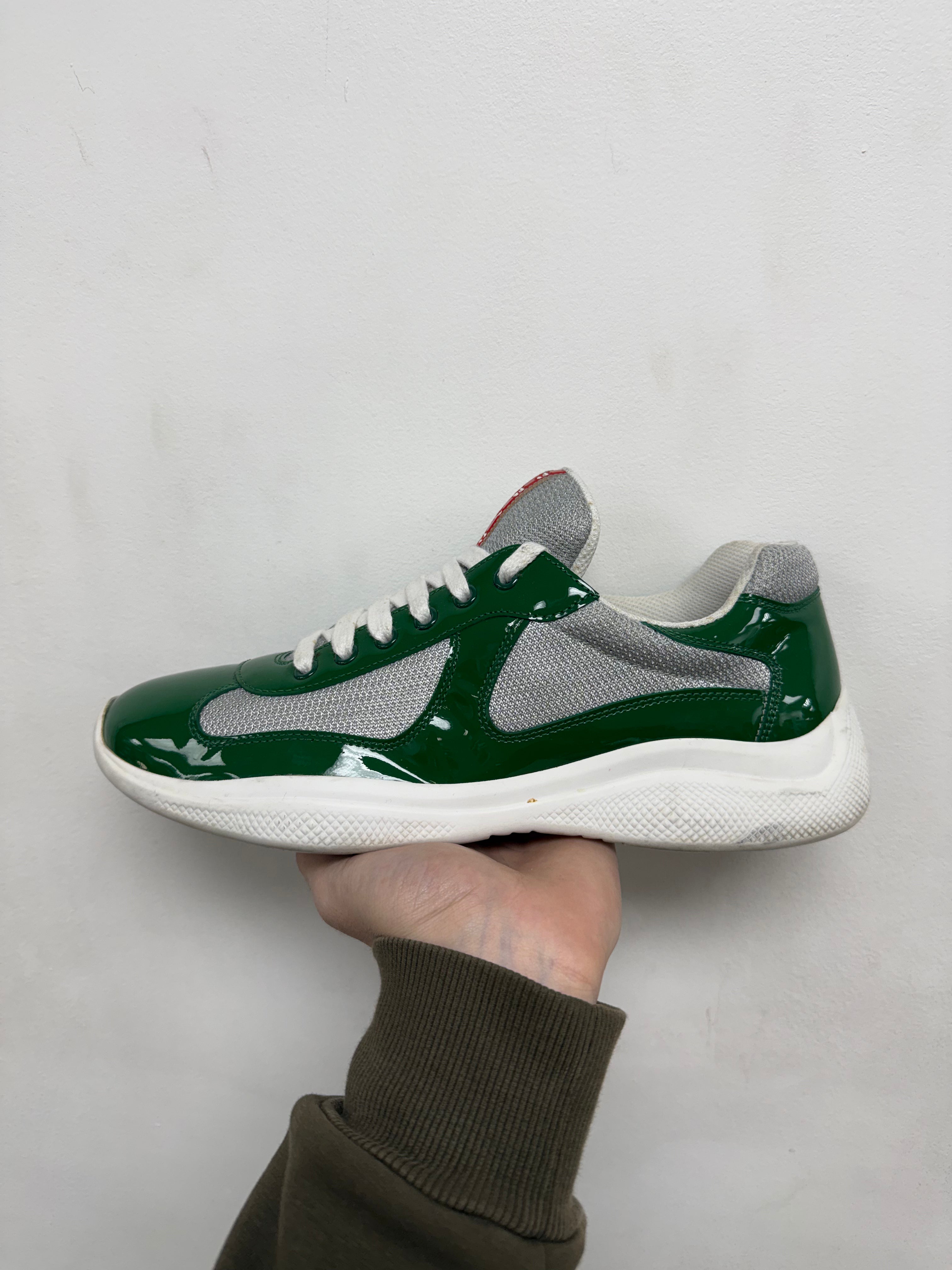 Prada Green White Cup Sneakers