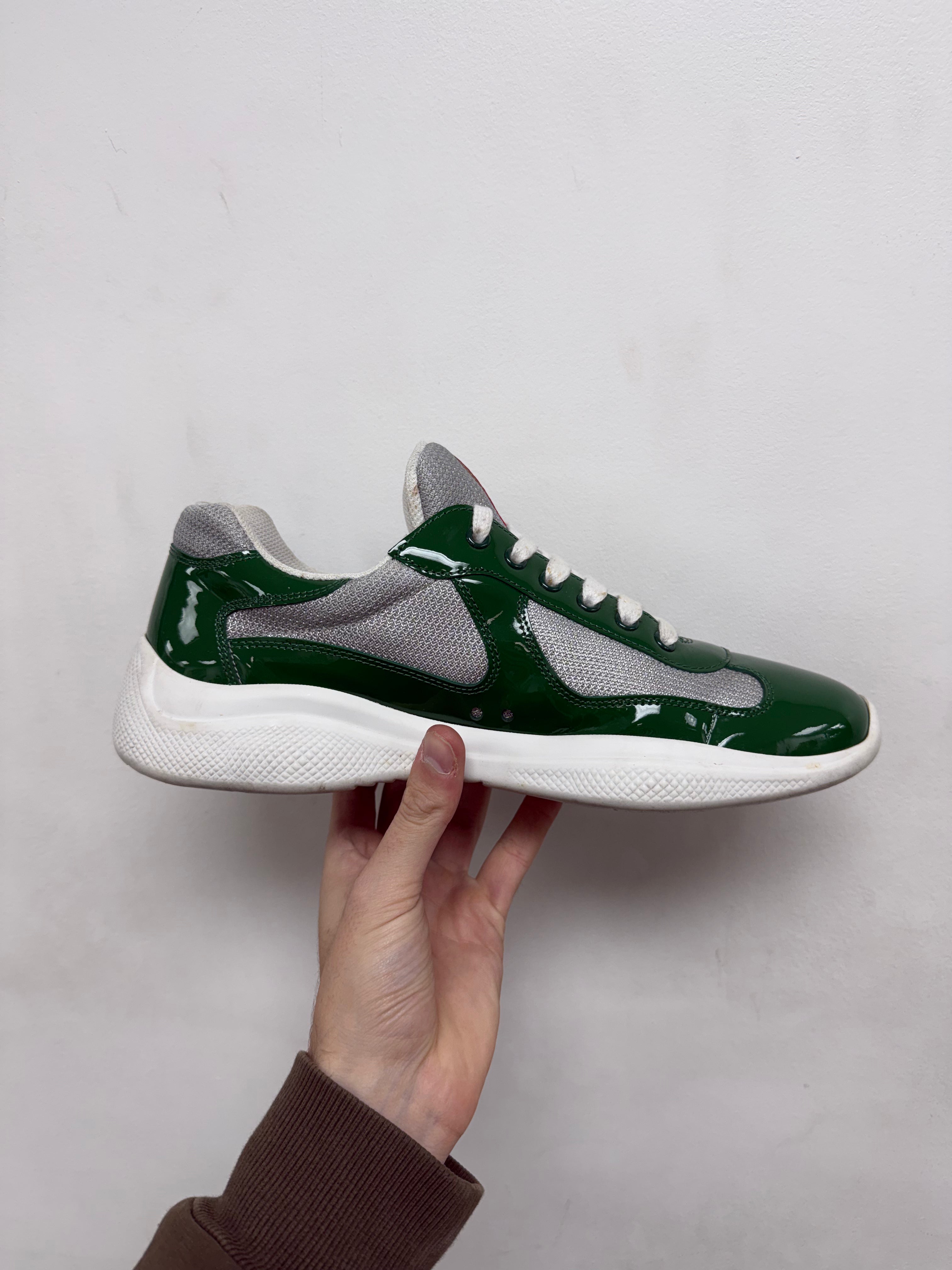 Prada Green White Cup Sneakers