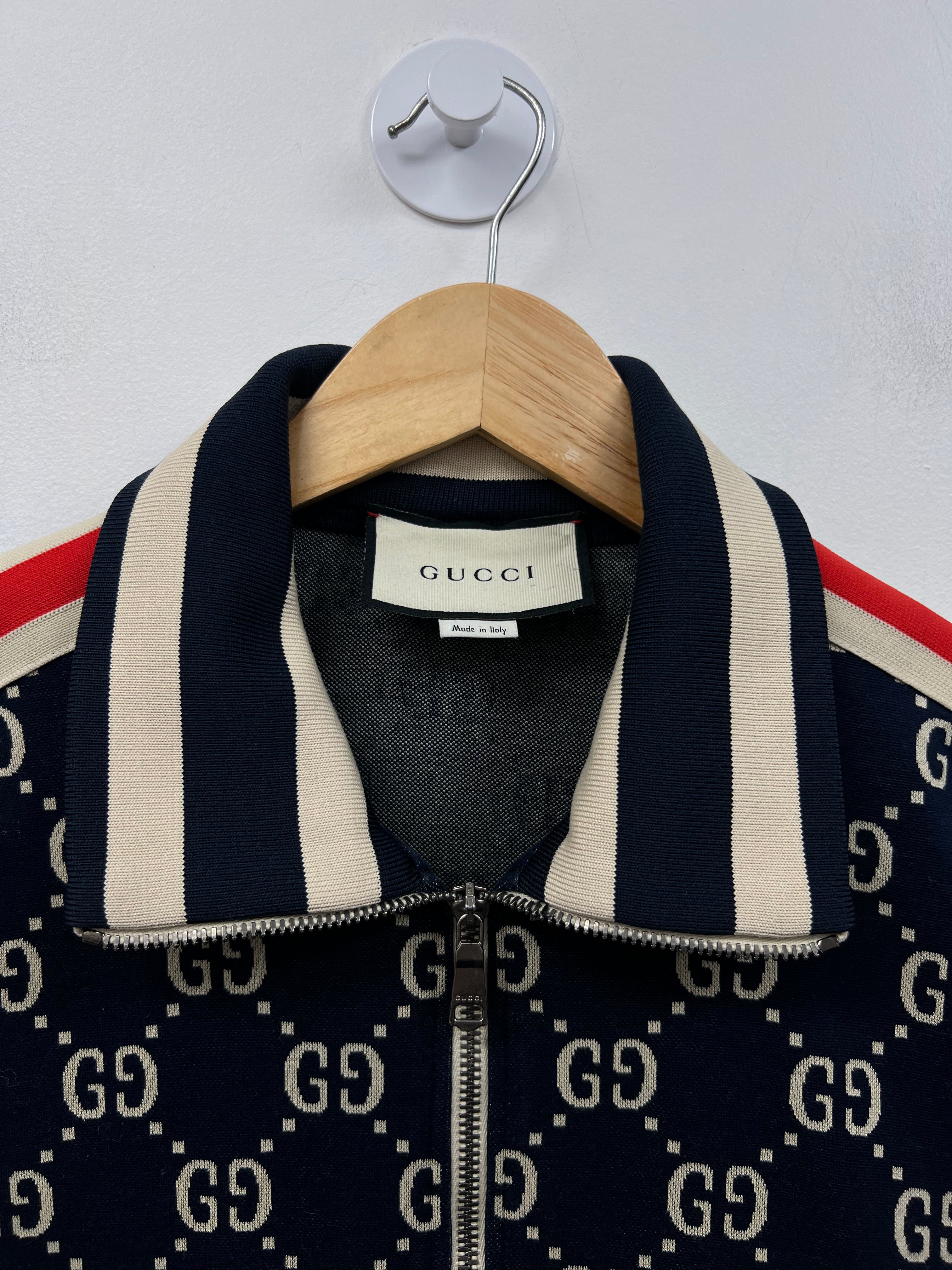 Gucci Navy Monogram Striped Track Jacket