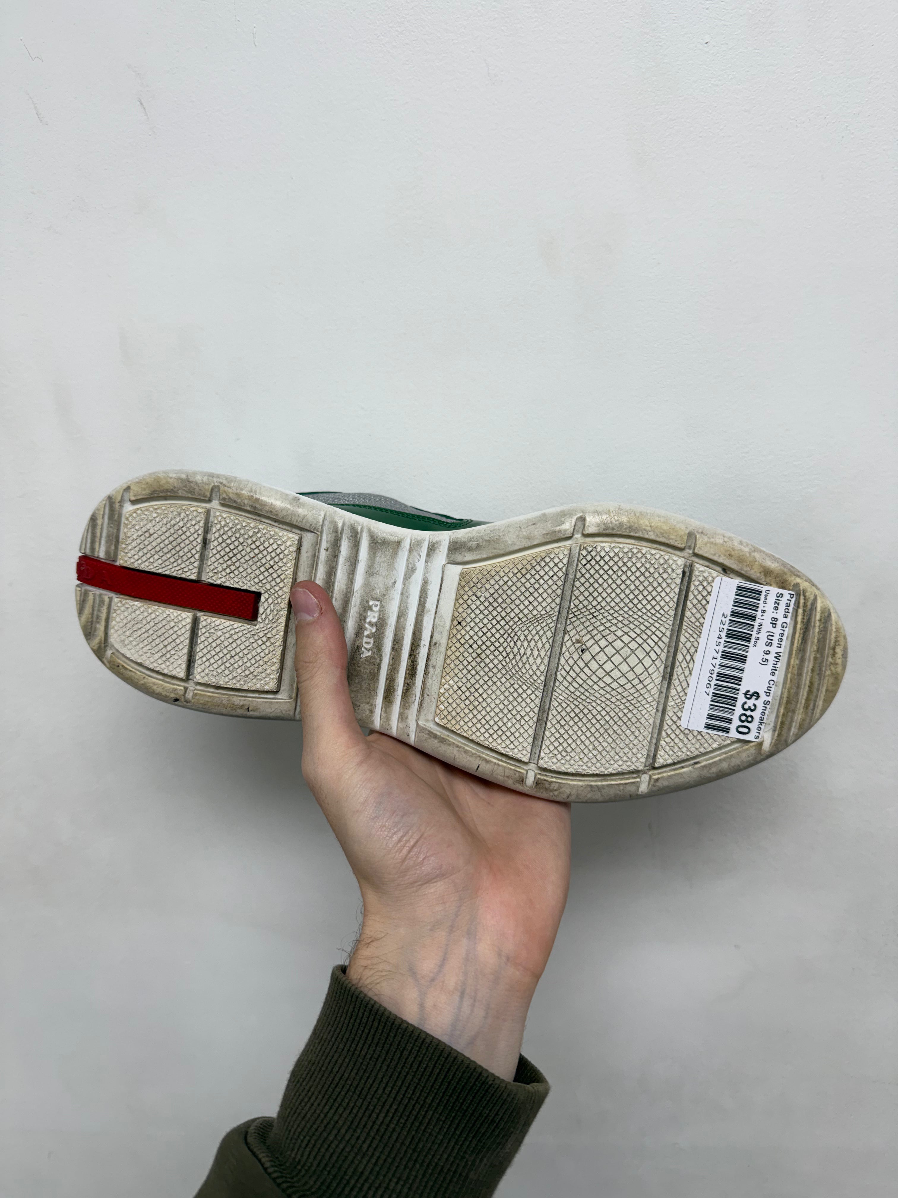 Prada Green White Cup Sneakers