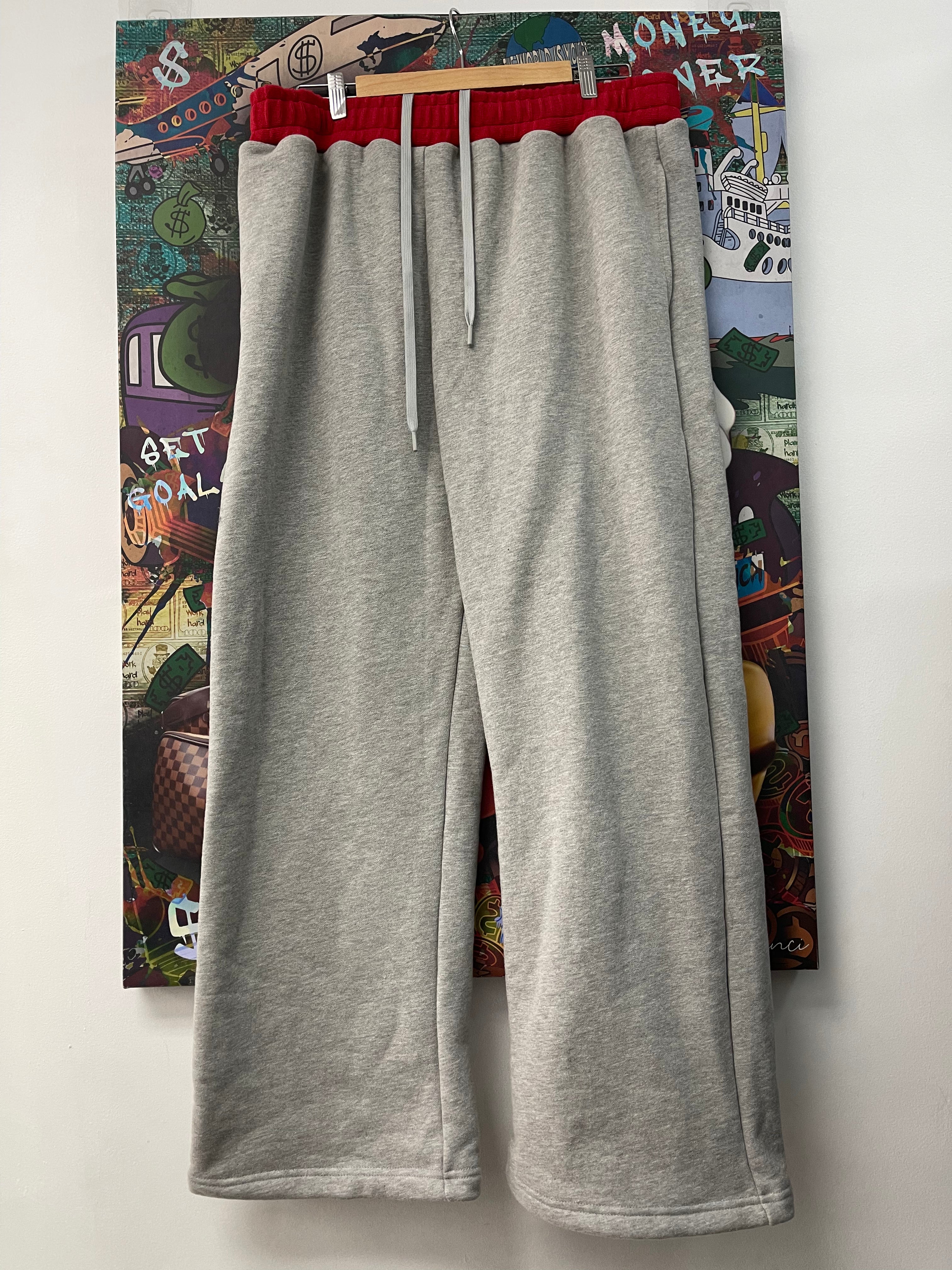 GV Grey Red Cuff Sweats