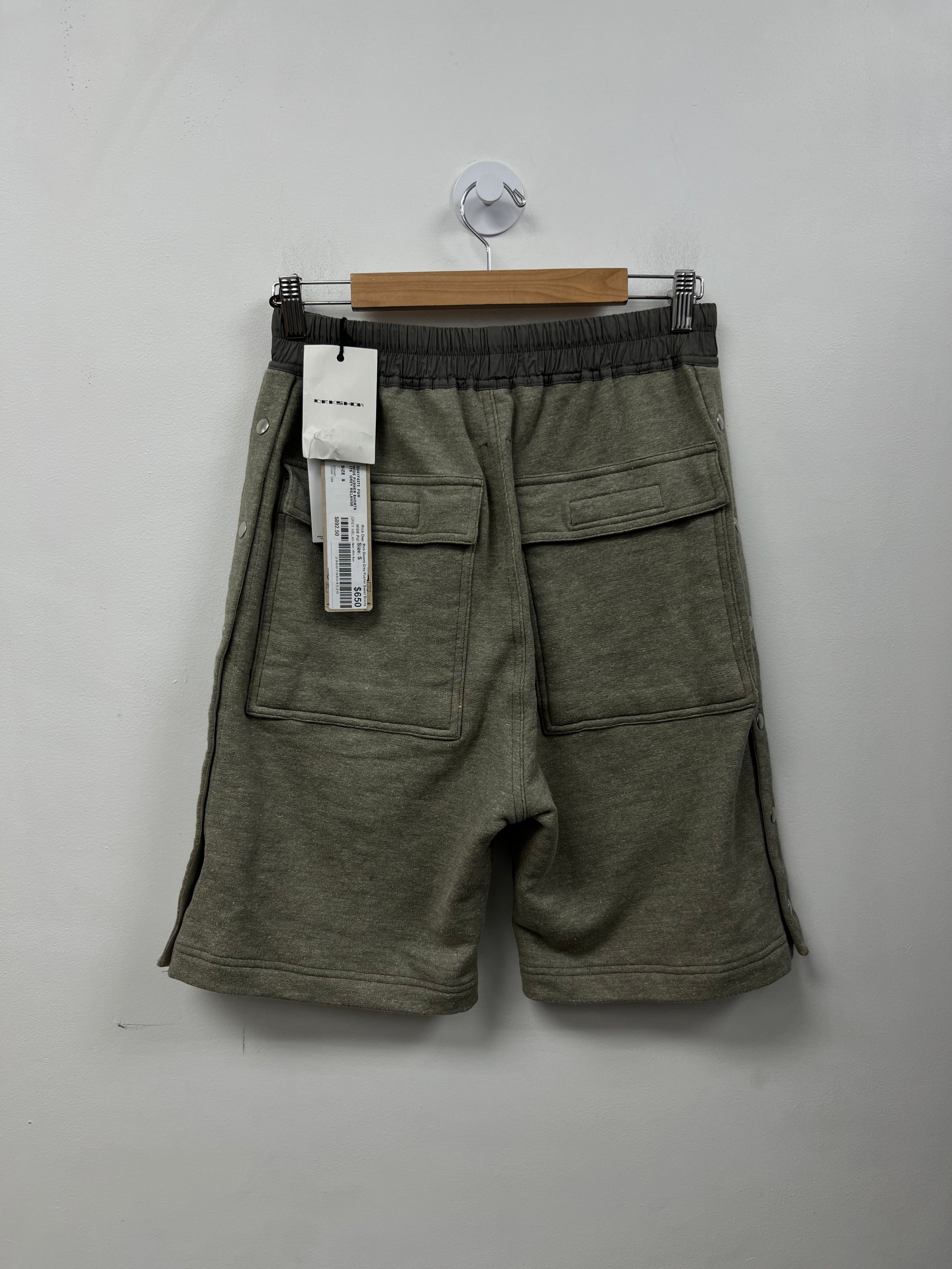 Rick Owens Grey Pusher Sweat Shorts