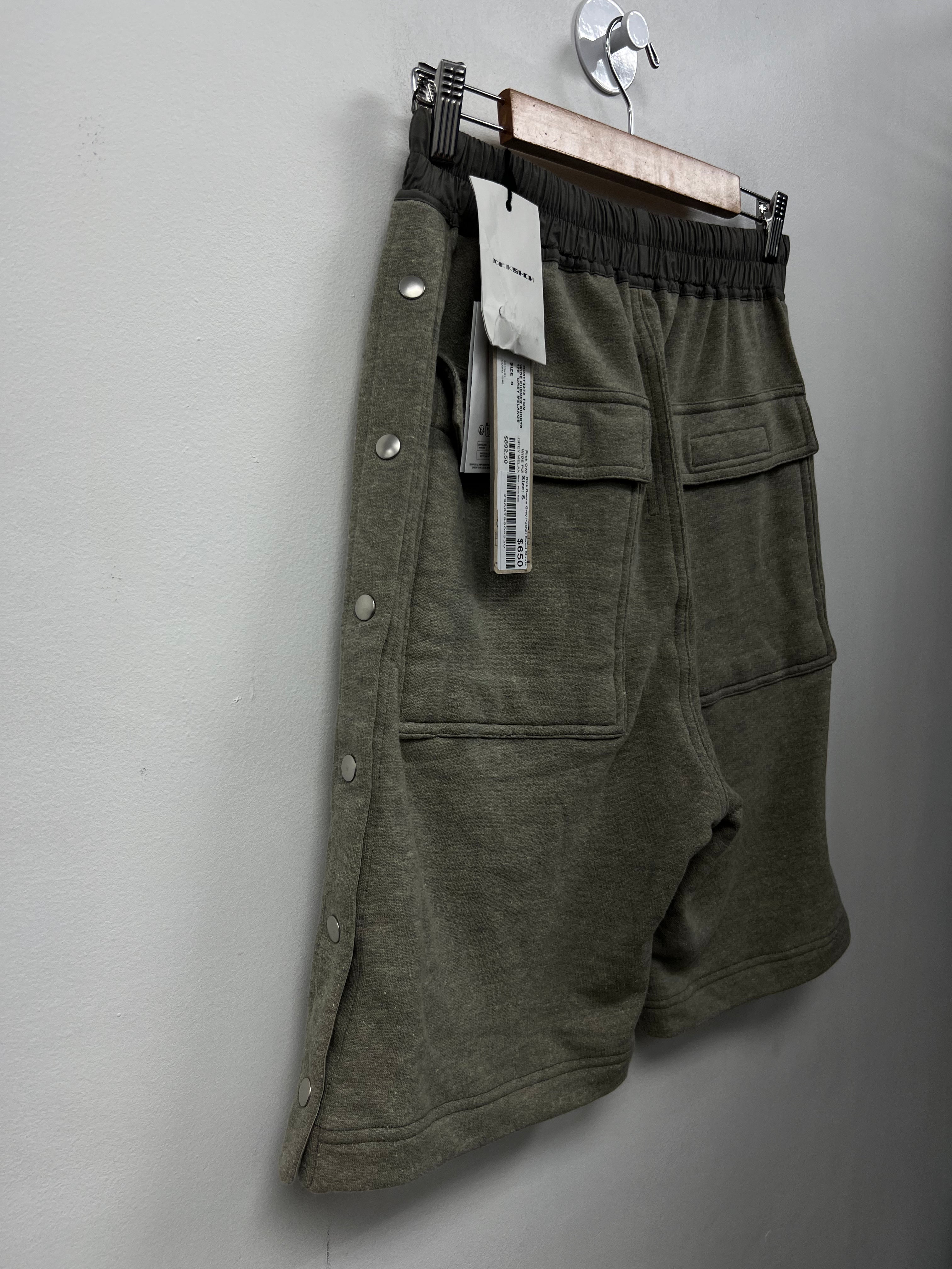 Rick Owens Grey Pusher Sweat Shorts