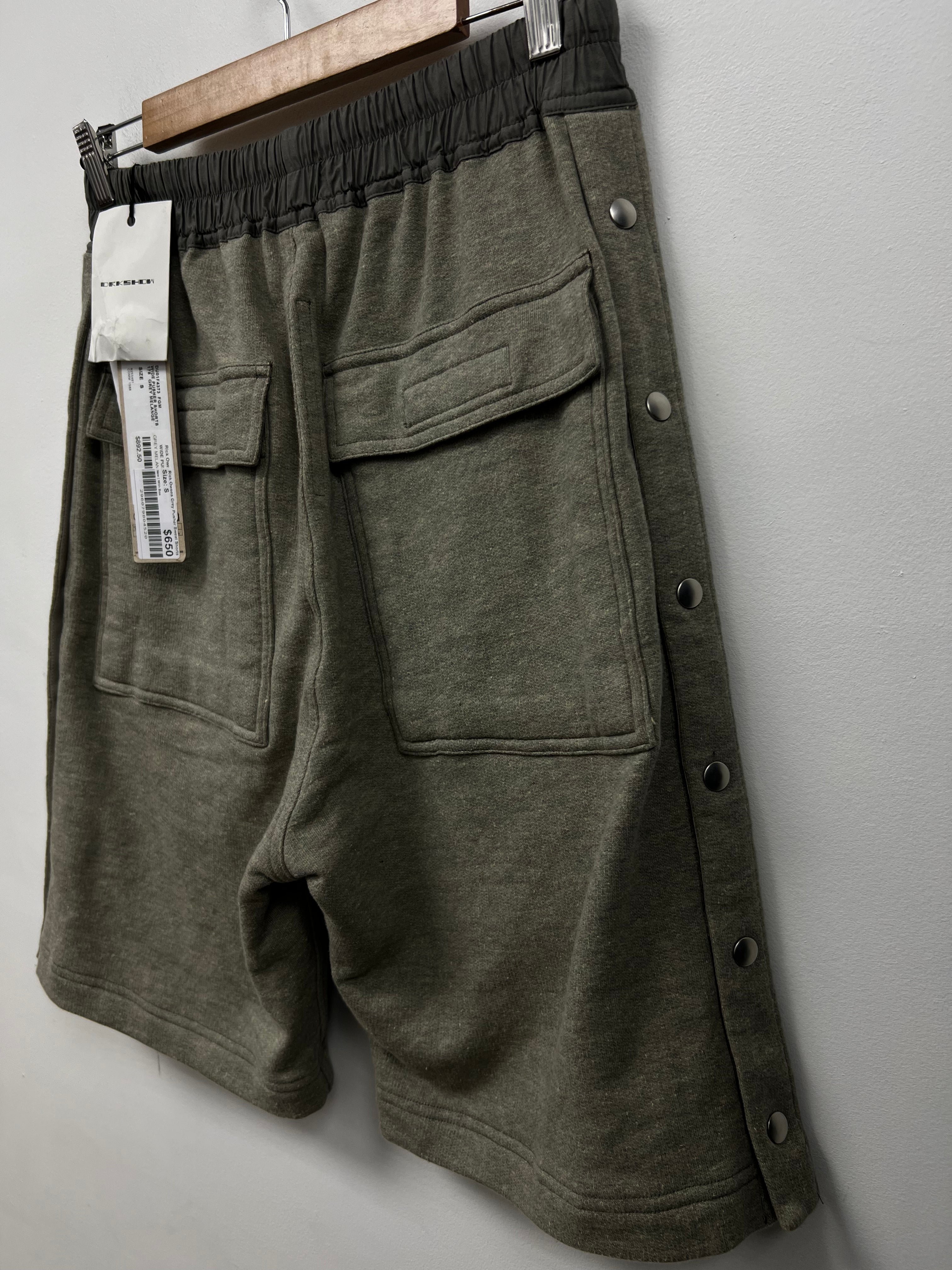 Rick Owens Grey Pusher Sweat Shorts
