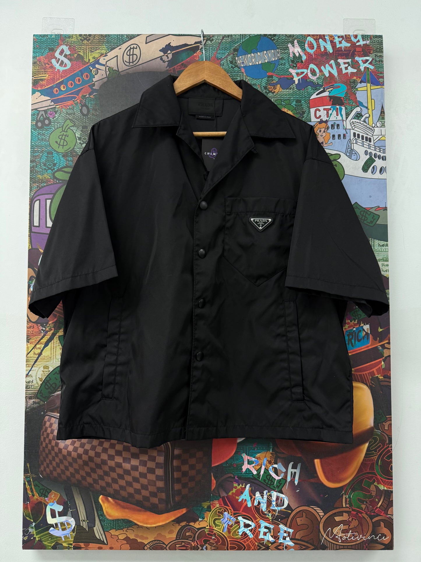 Prada Nylon Shirt Black Used Small
