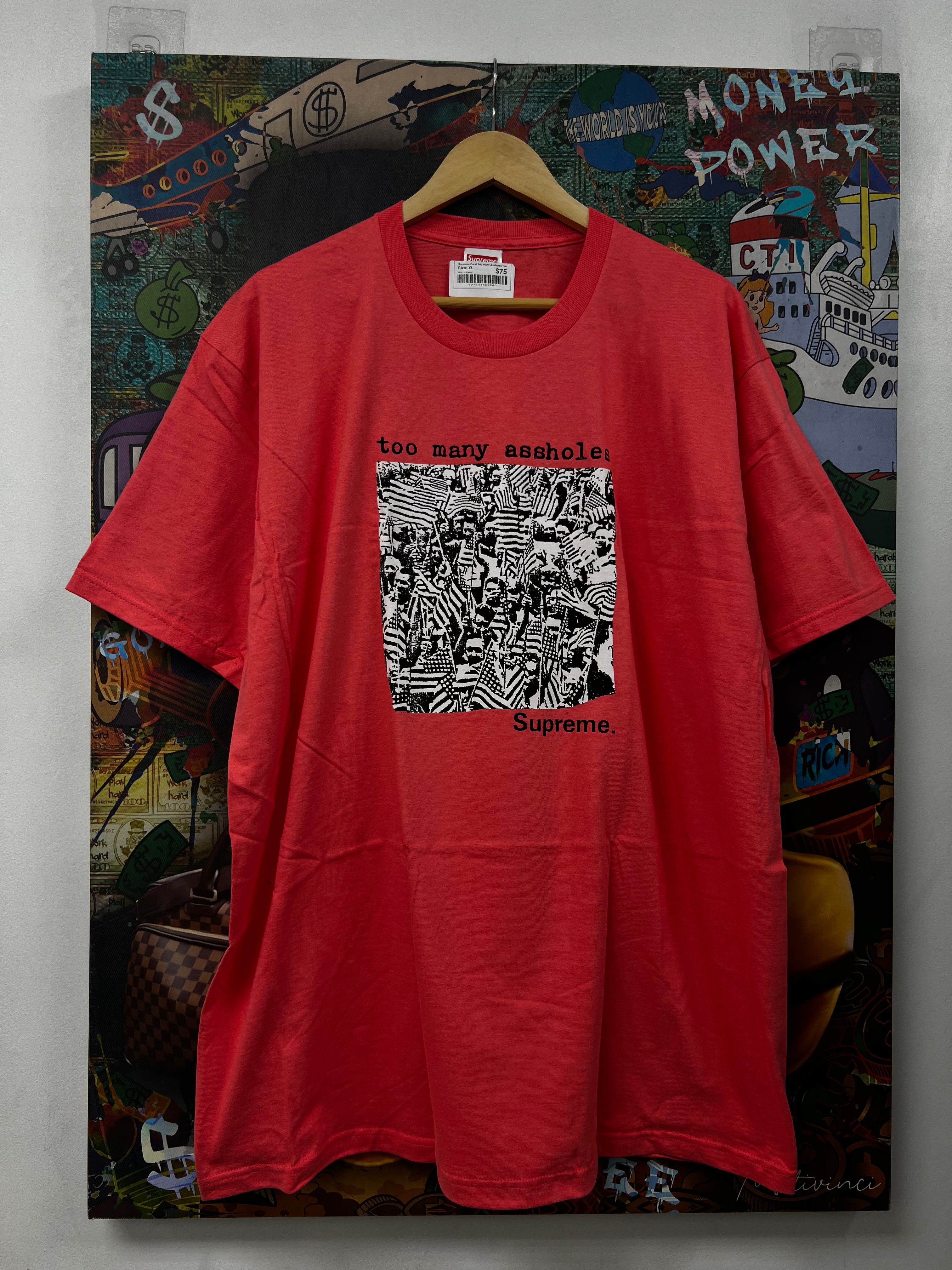 Supreme Coral Too Many Assholes Tee