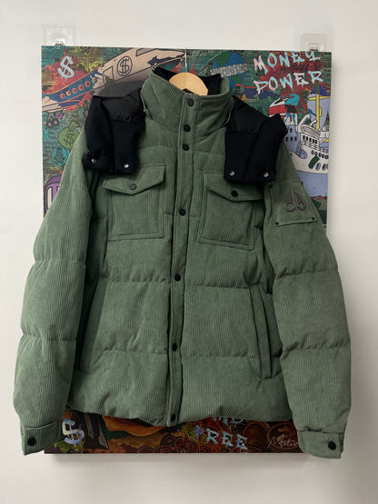 Moose Knuckles Green Corduroy Puffer Jacket Like New