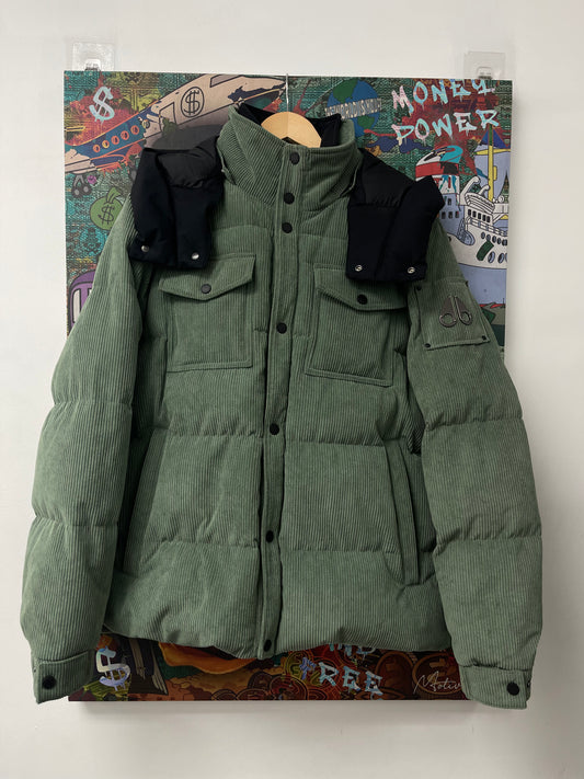 Moose Knuckles Green Corduroy Puffer Jacket Like New