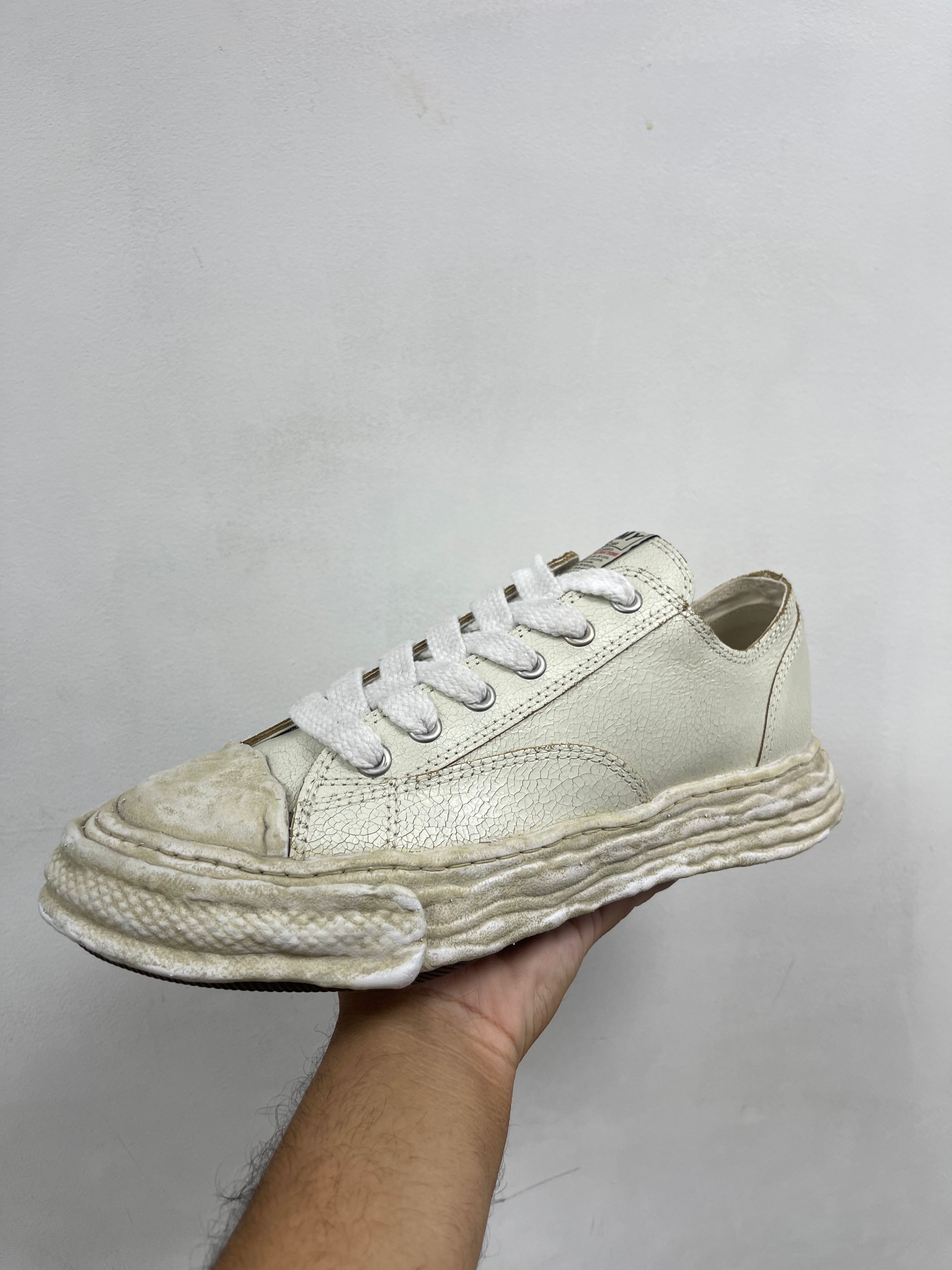 MMY White Crackle Low Sneakers