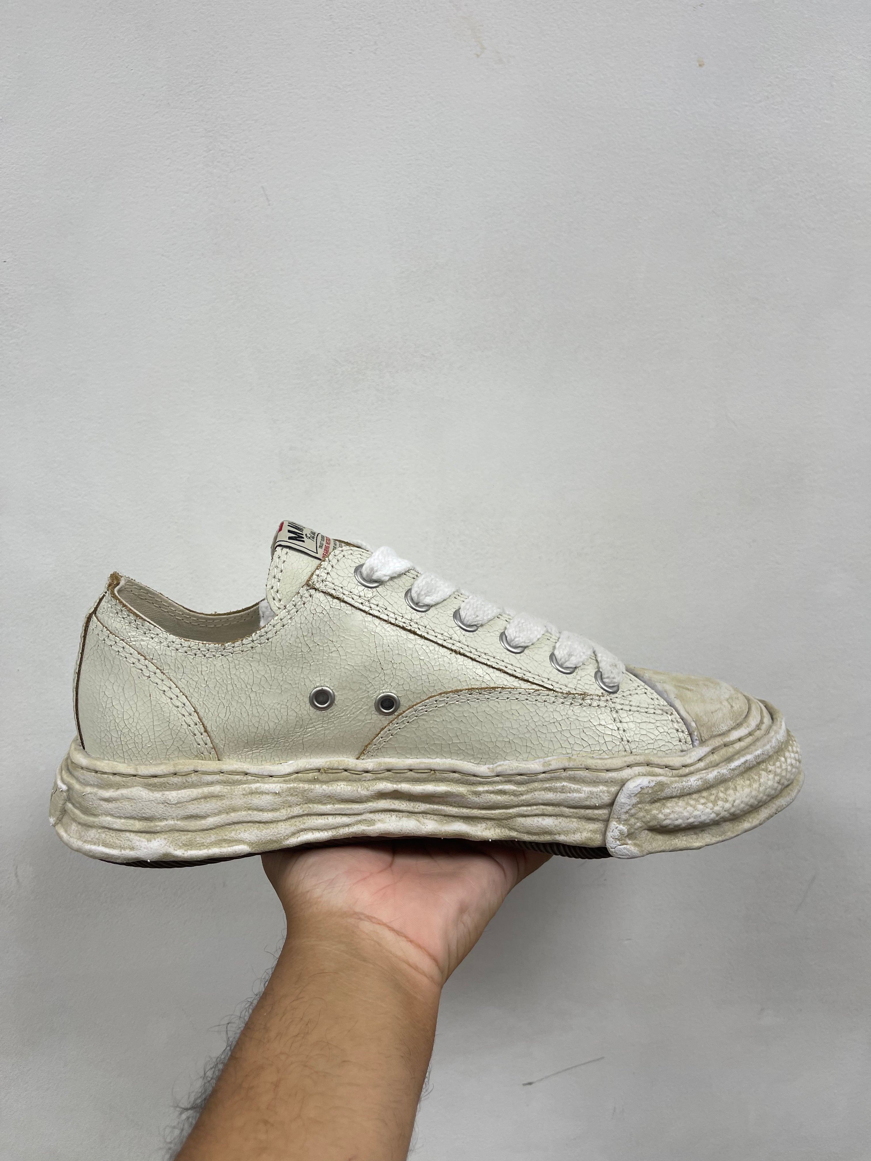 MMY White Crackle Low Sneakers