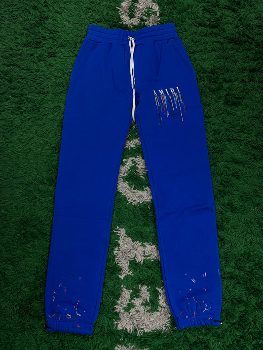 Amiri Sweats Blue Paint Drip