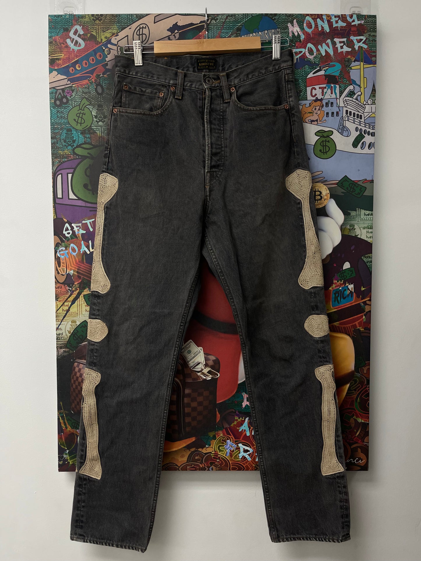 Kapital Bone Denim Grey Lightly Worn
